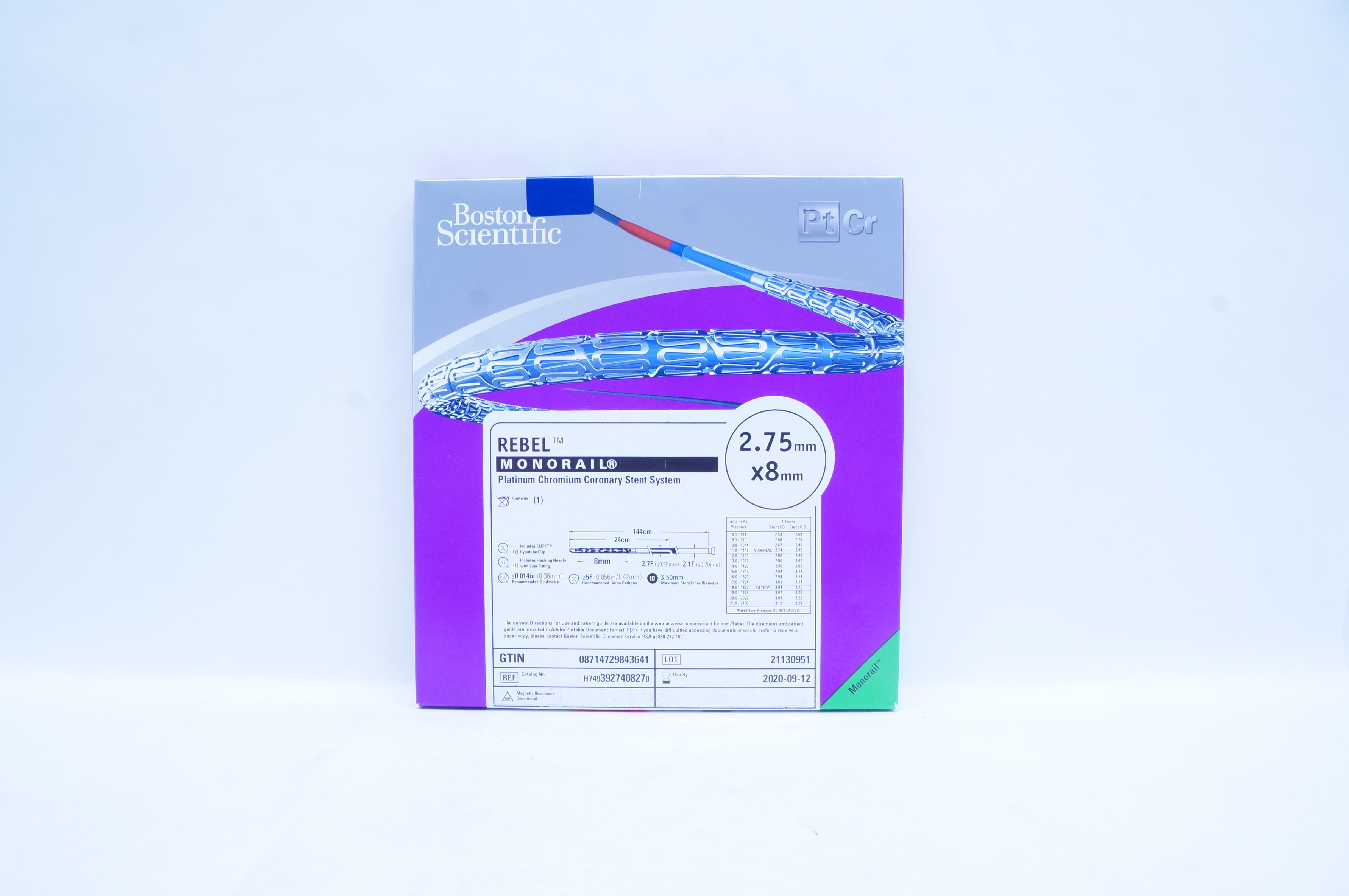 Boston Scientific 392740827 Platinum Chromium Coronary Stnt System 2.75x8mm (x)