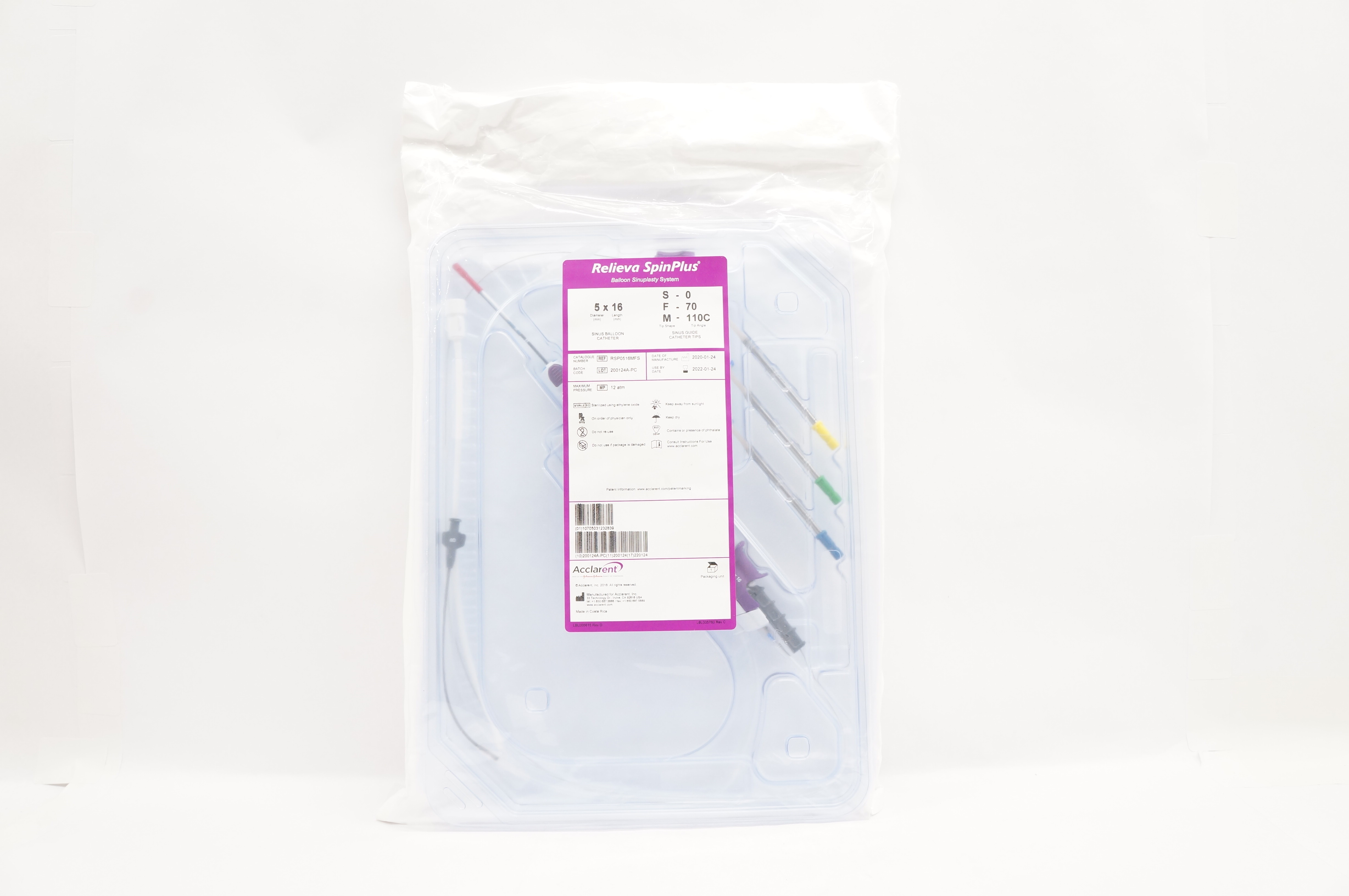 Acclarent RSP0516MFS Relieva SpinPlus Sinus Balloon Catheter 5mm x 16mm (x)