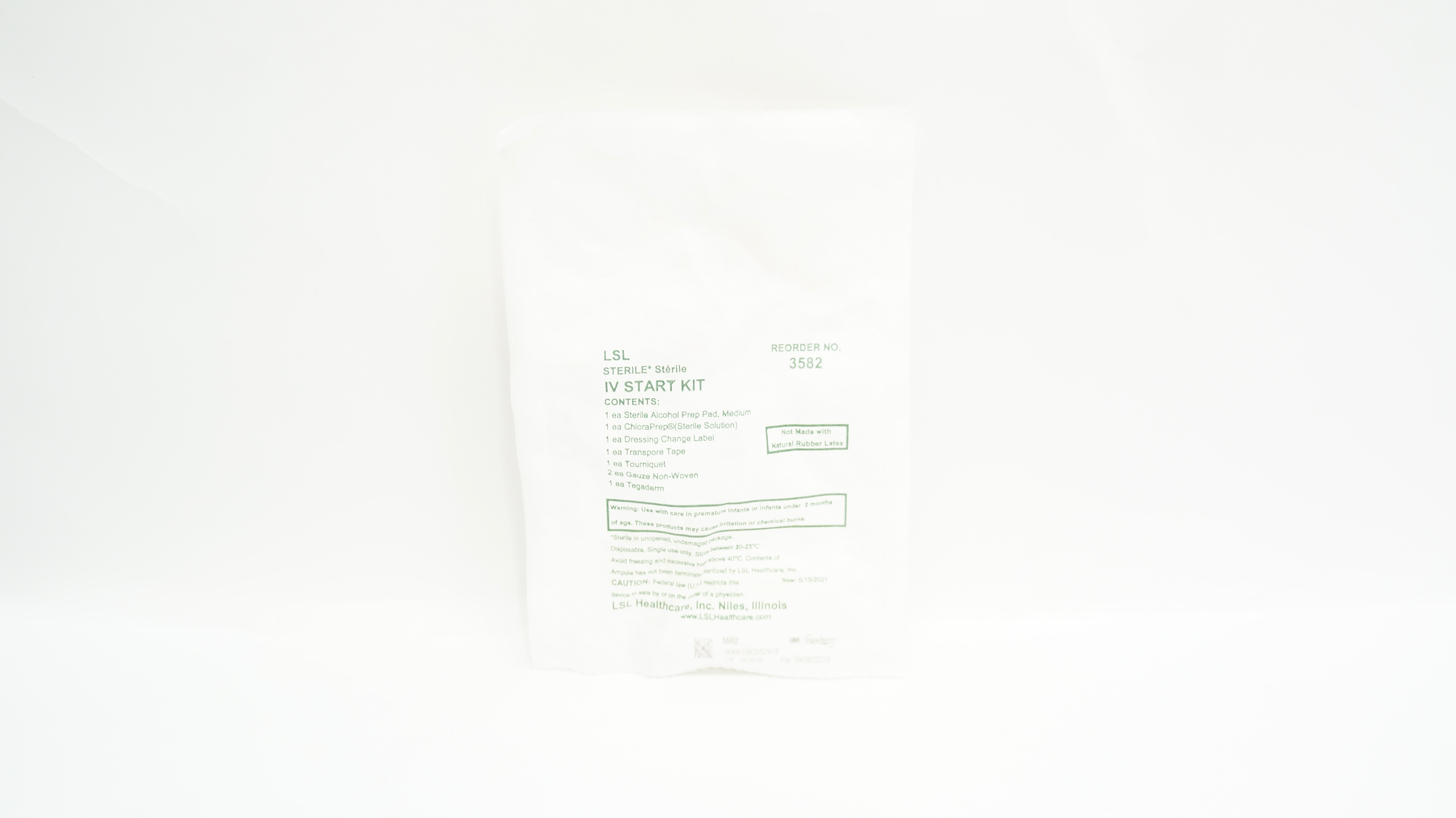 3M Tegaderm 3582 LSL Sterile IV Start Kit