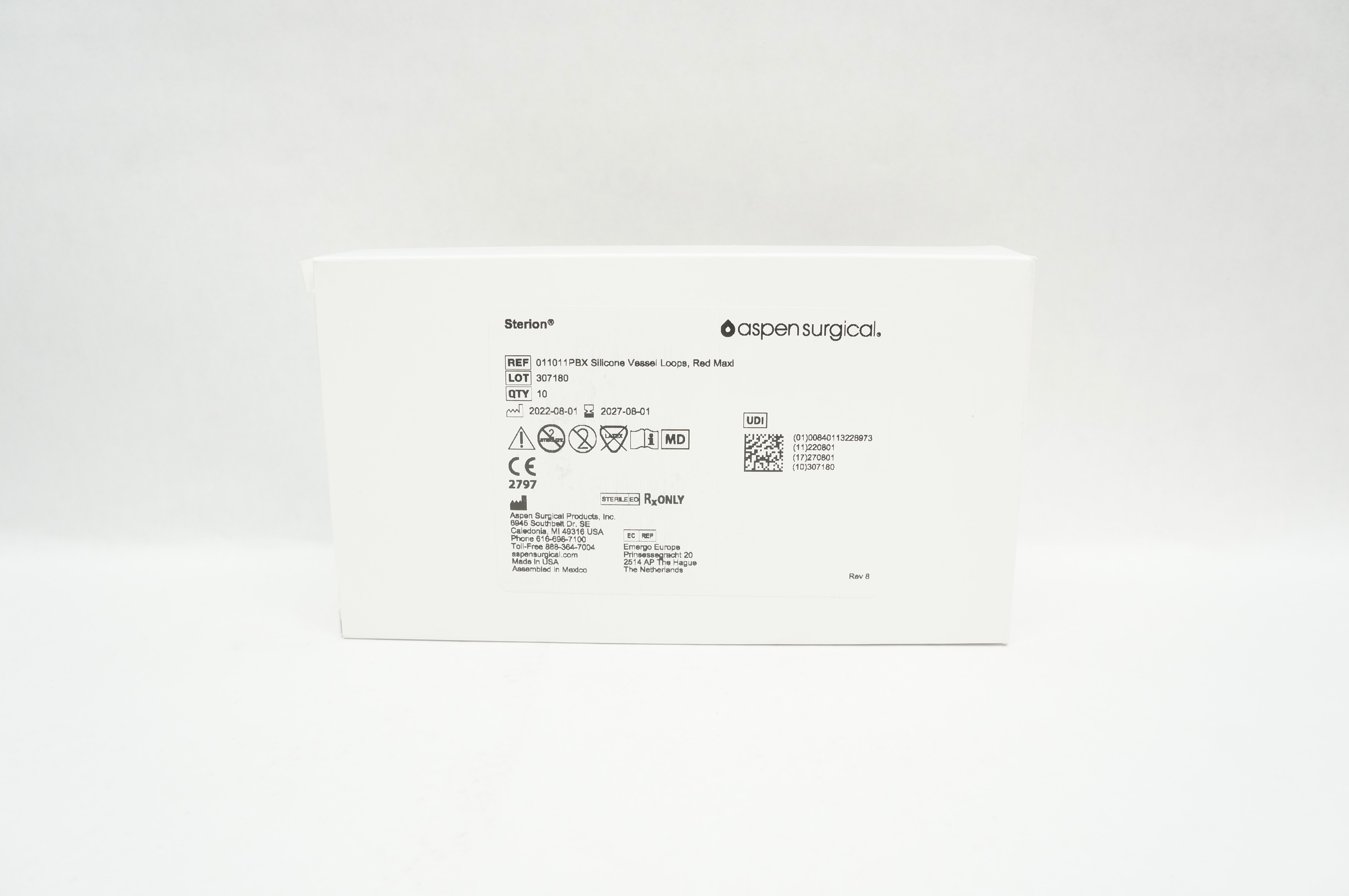 Aspen Surgical 011011PBX Sterion Silicone Vesse Loops,Red Maxi - Pack of 10