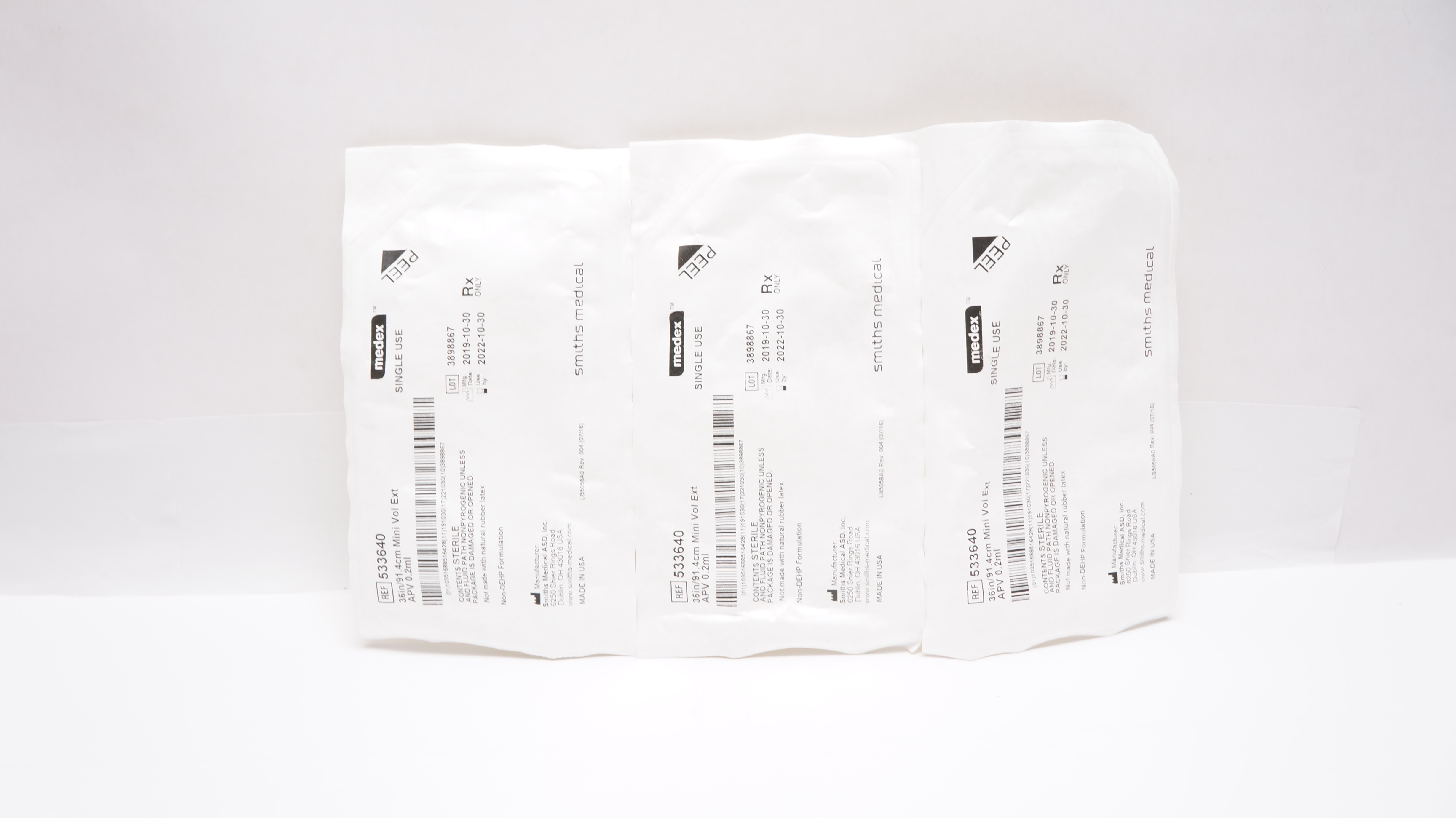 Smiths Medical 533640 Medex Mini Volume Extension  36inch x 0.2ml (x) - Pack of 3