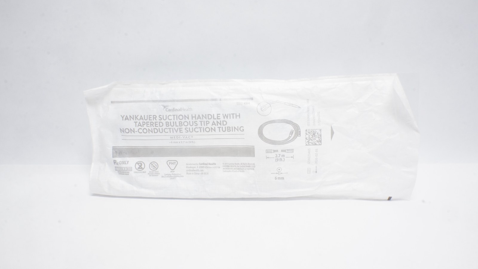 Cardinal Health K84 Yankauer Suction Handle 6 mm 2.7 m