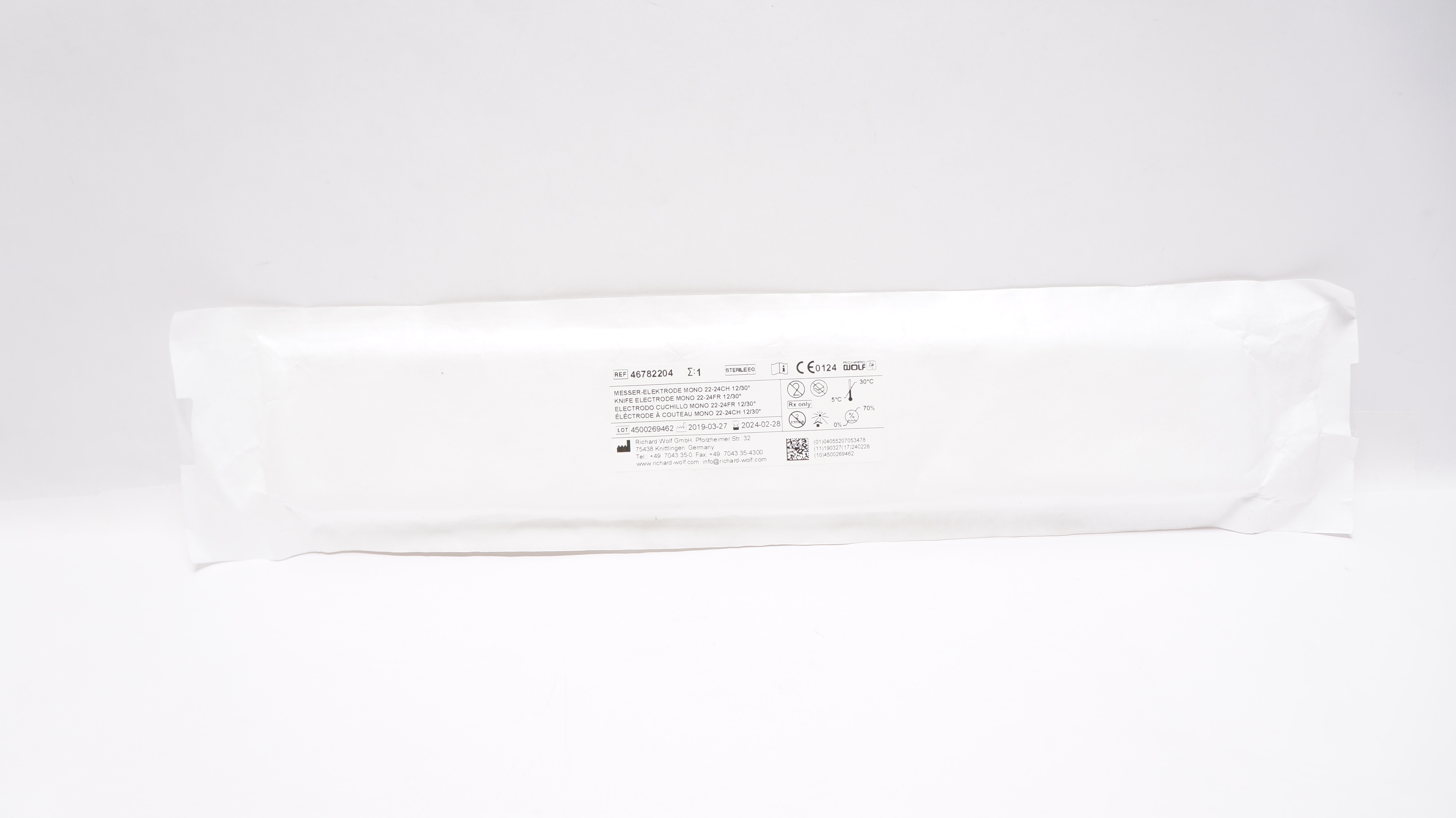 Richard Wolf 46782204 Knife Electrode Mono 22-24Fr. 12/30 Degree