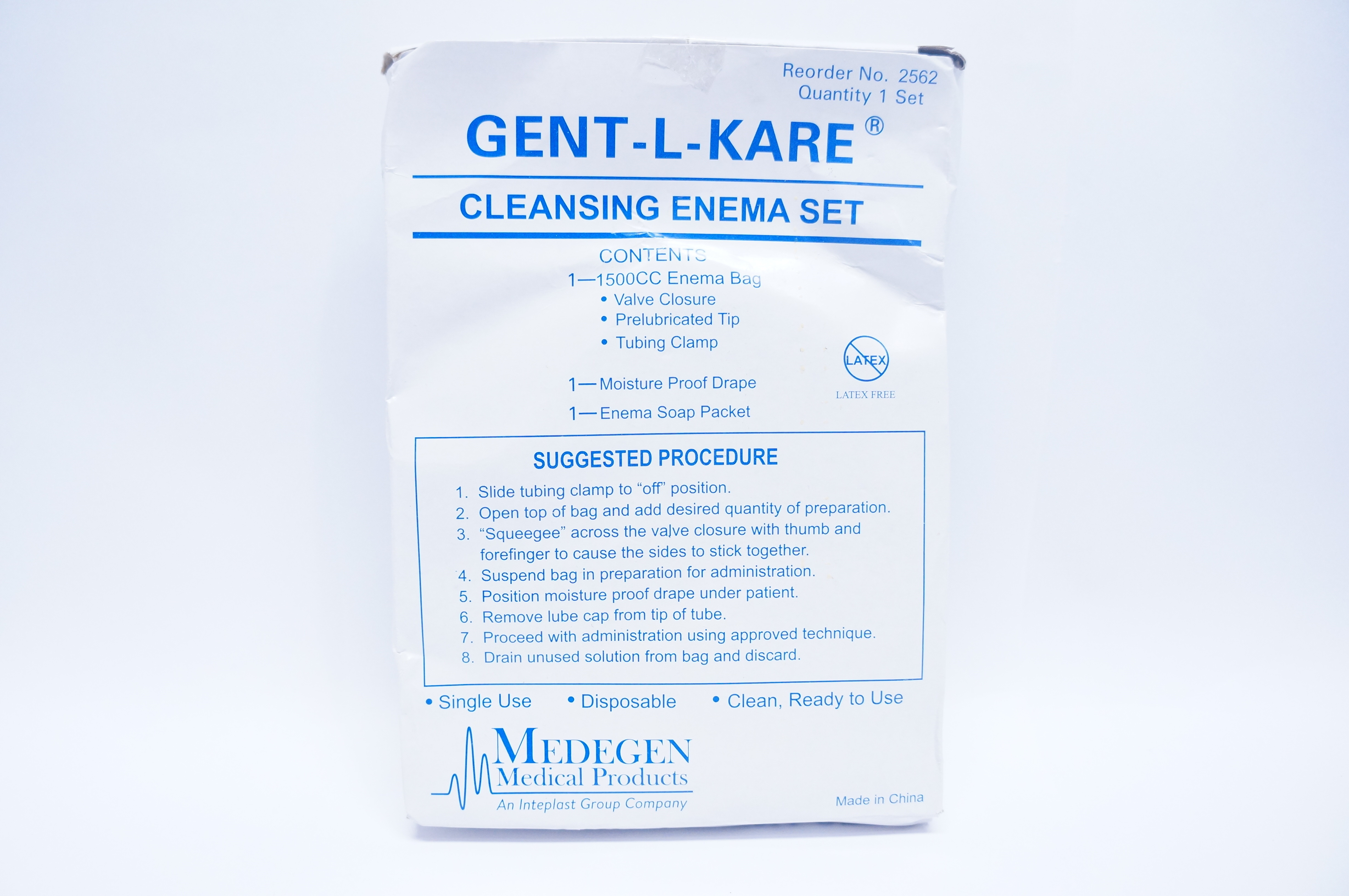 Medegen 2562 GENT-L-KARE Cleansing Enema Set