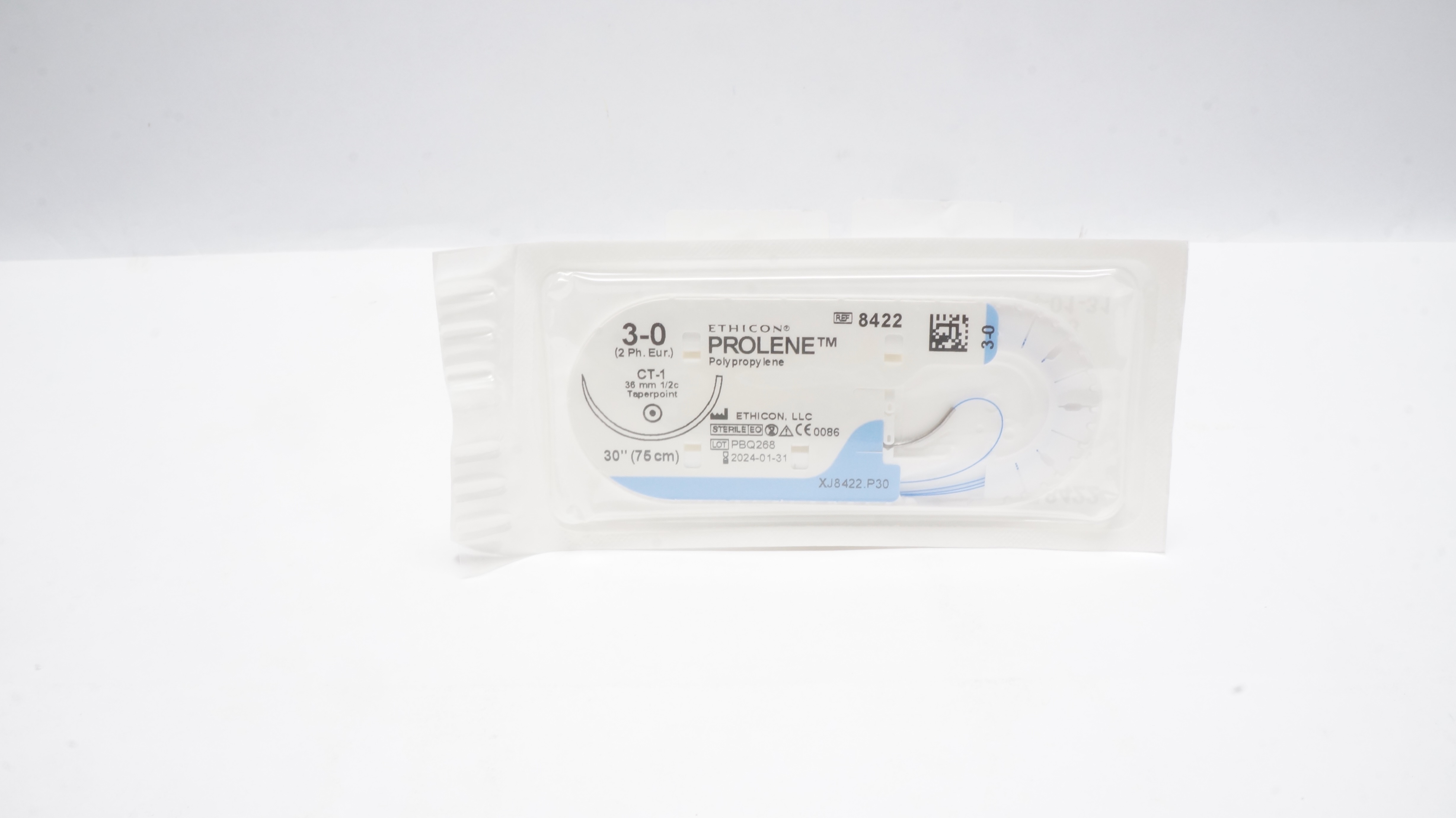 Ethicon 8422 3-0 Prolene Polypropylene Stre CT-1 36mm 1/2c Taperpoint 30inch(x)