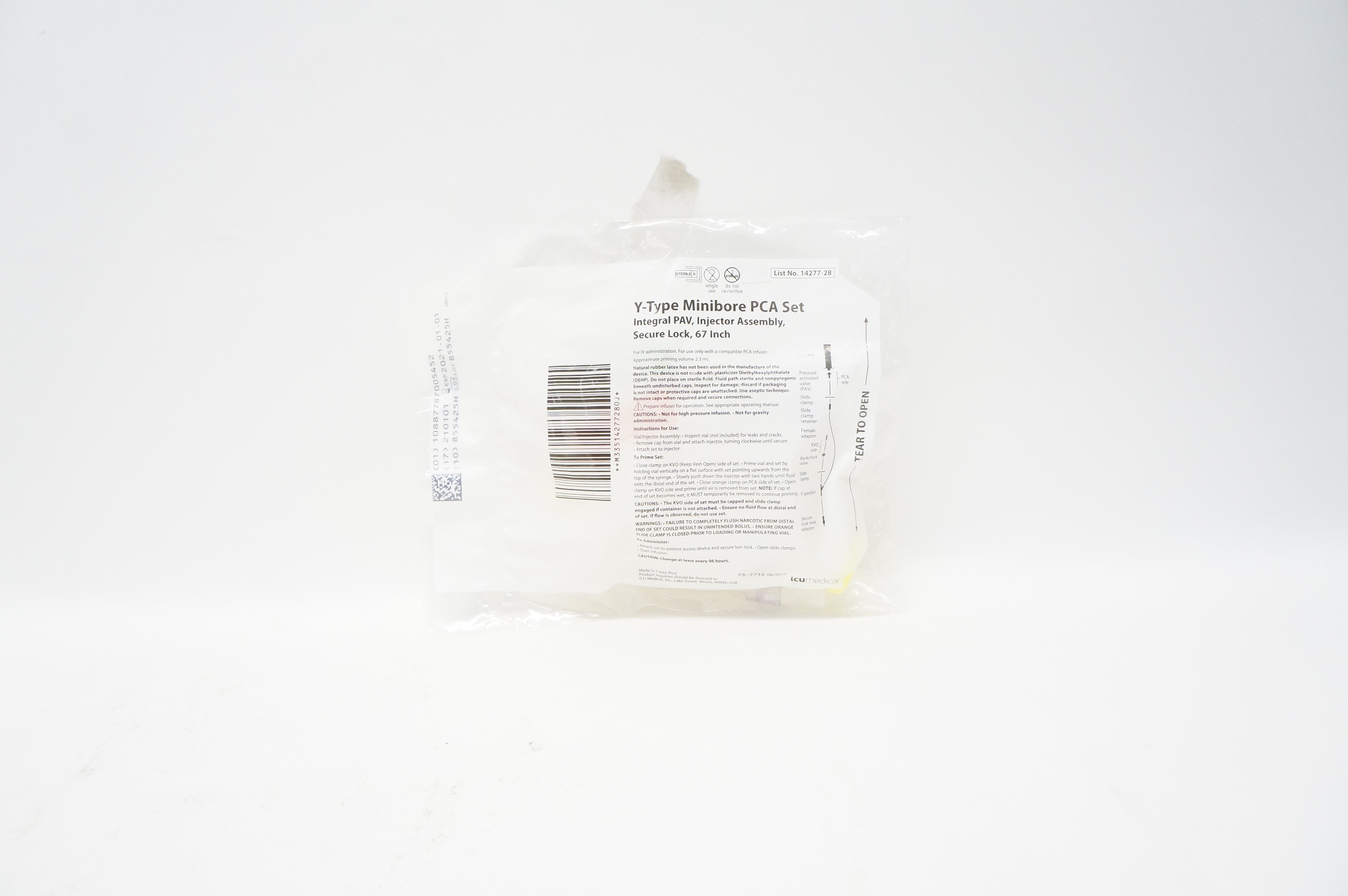 ICU Medical 14277-28 Y-Type Minibore PCA Set 67 inch (x)