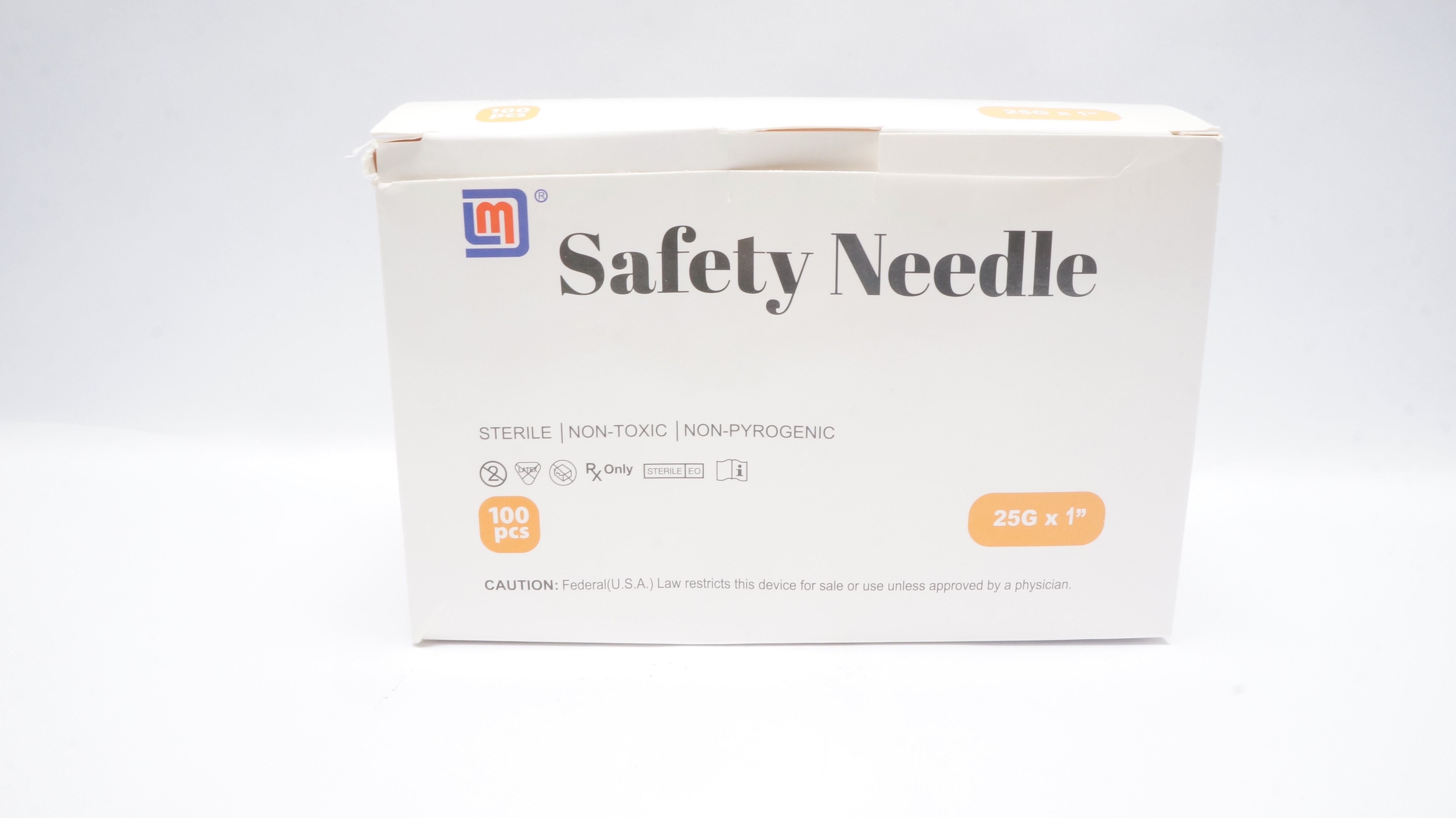 Yangzhou Medline N-2510 Safety Ndle 25G x 1inch - Box of 100