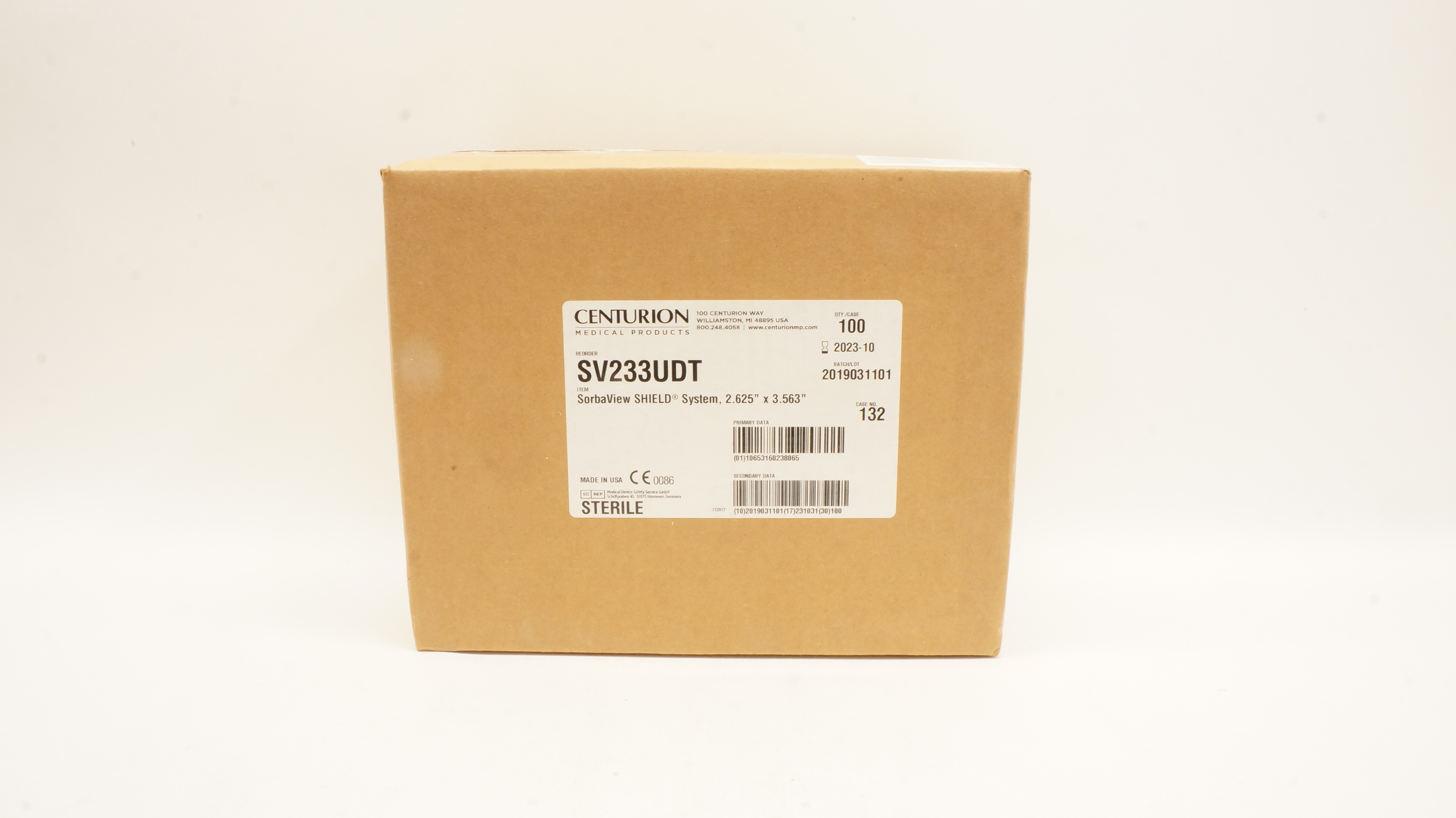 Centurion SV233UDT SorbaView Shield System, 2.625inch x 3.563inch - Box of 100