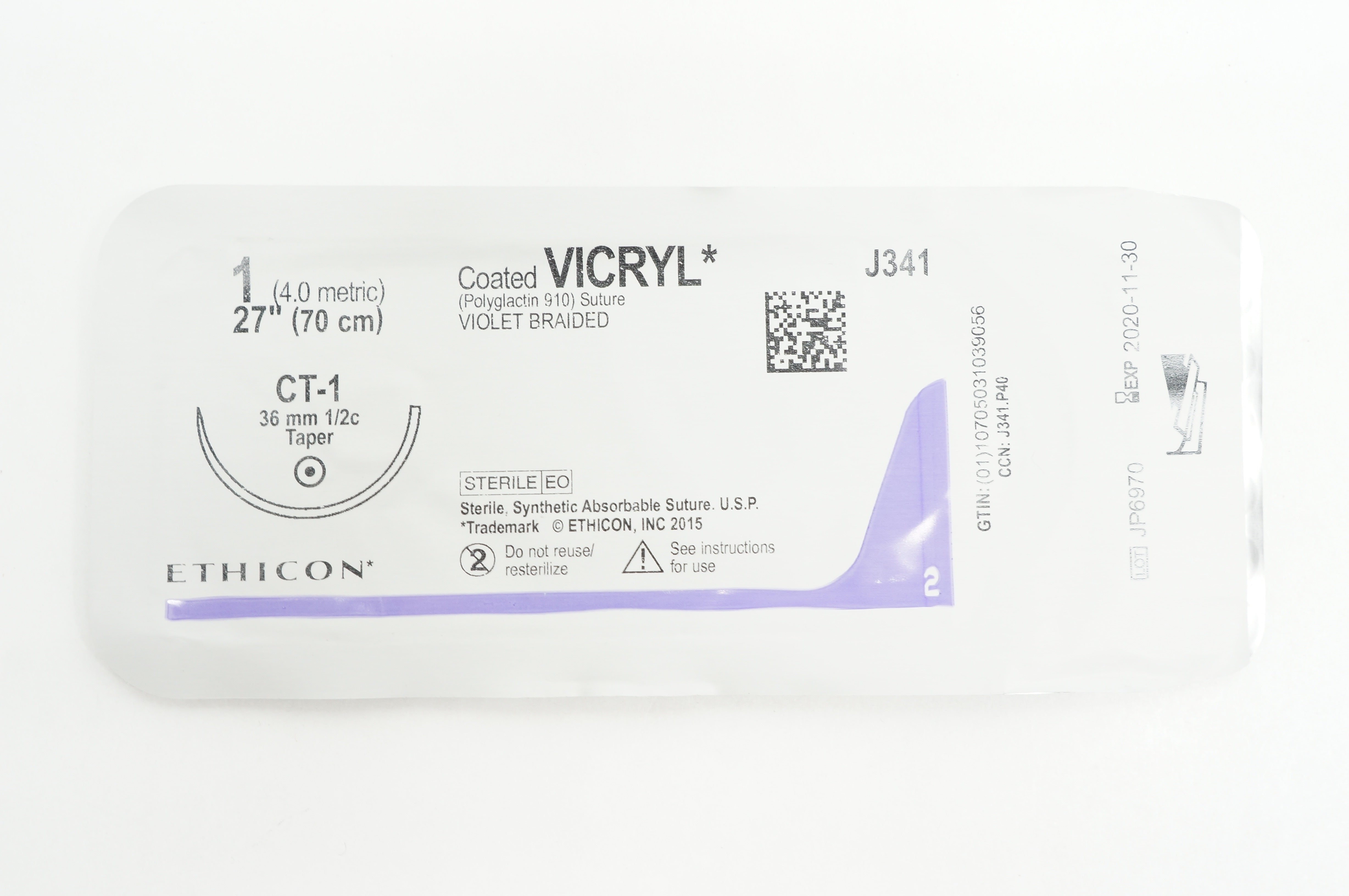 Ethicon J341H VICRYL, Taper Point, CT-1 36mm, 27inch (x)