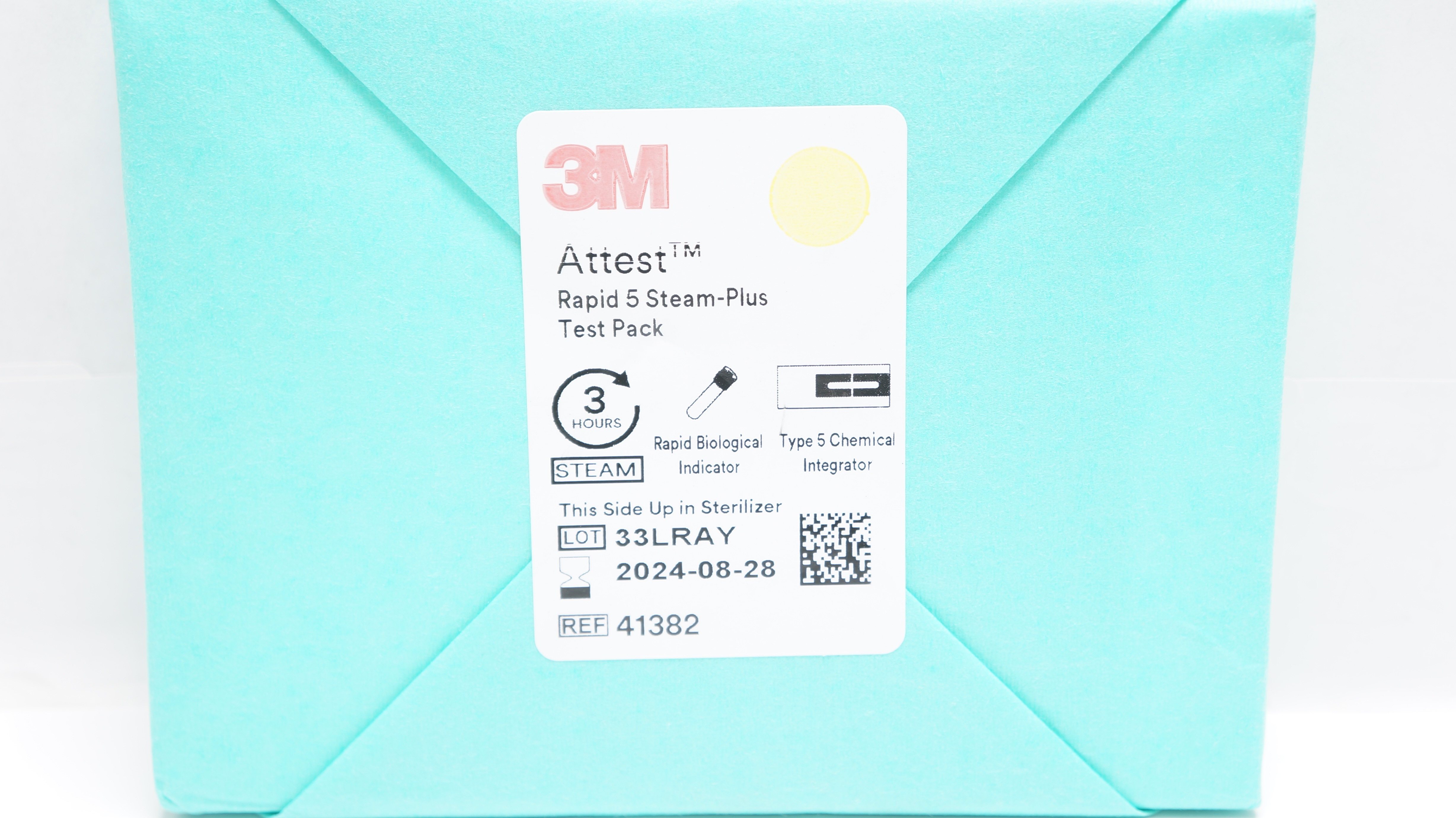 3M 41382 Attest Rapid 5 Steam-Plus Test Pack Biological Indicator, Integrator