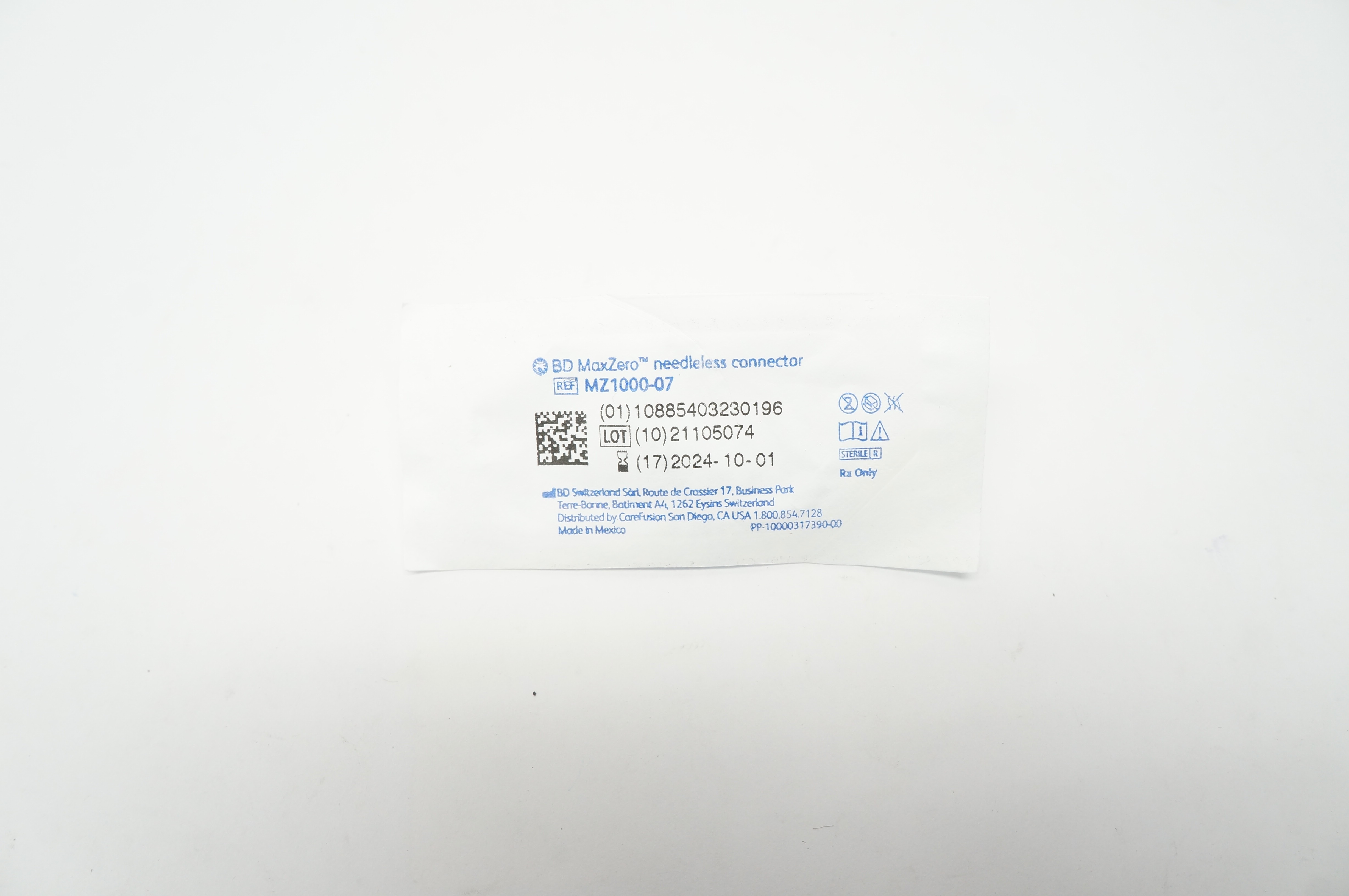 BD MZ1000-07 MaxZero Needleless Connector