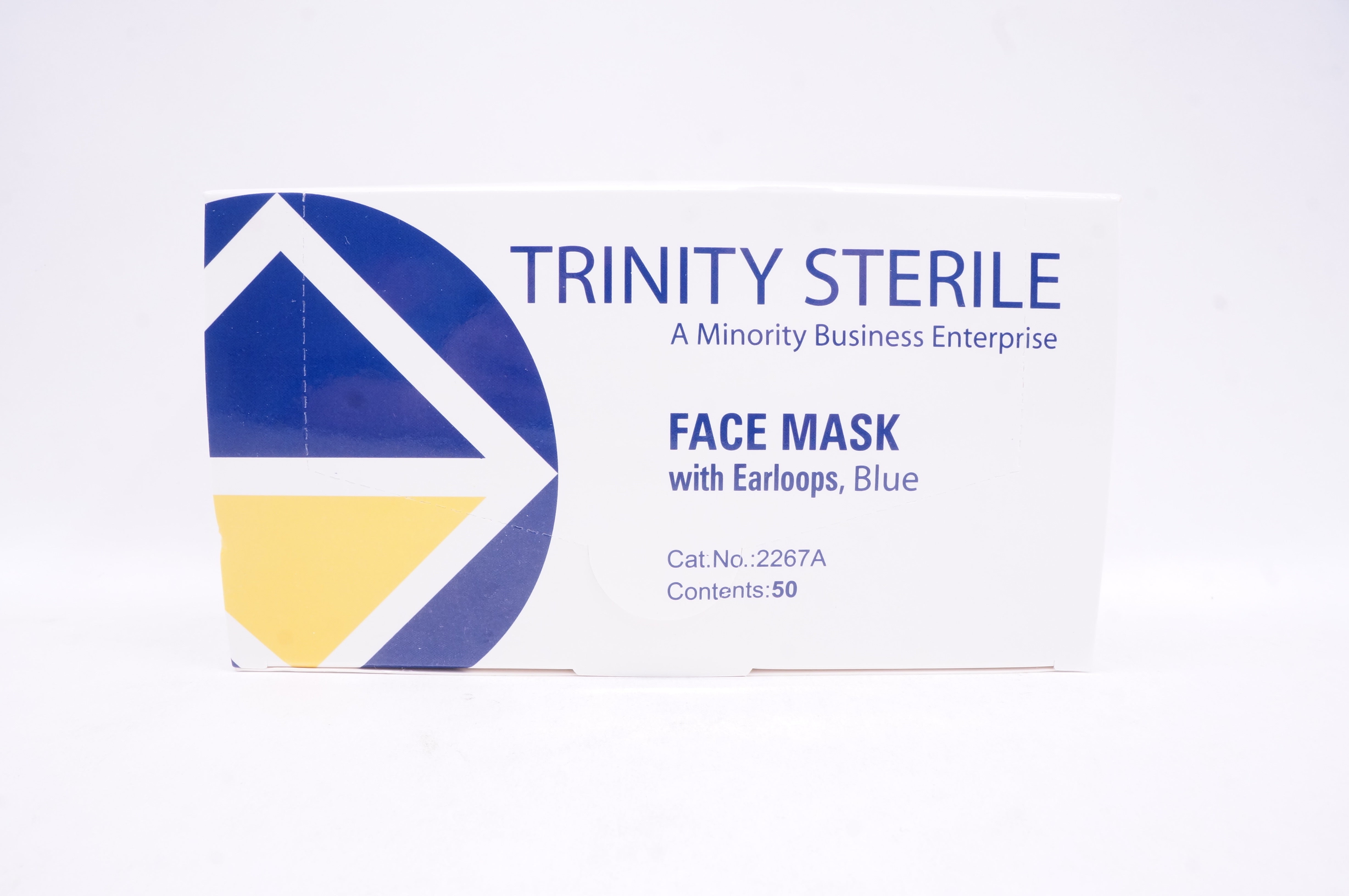 Trinity Sterile 2267A Face Mask with Earloop, Blue - Box of 50