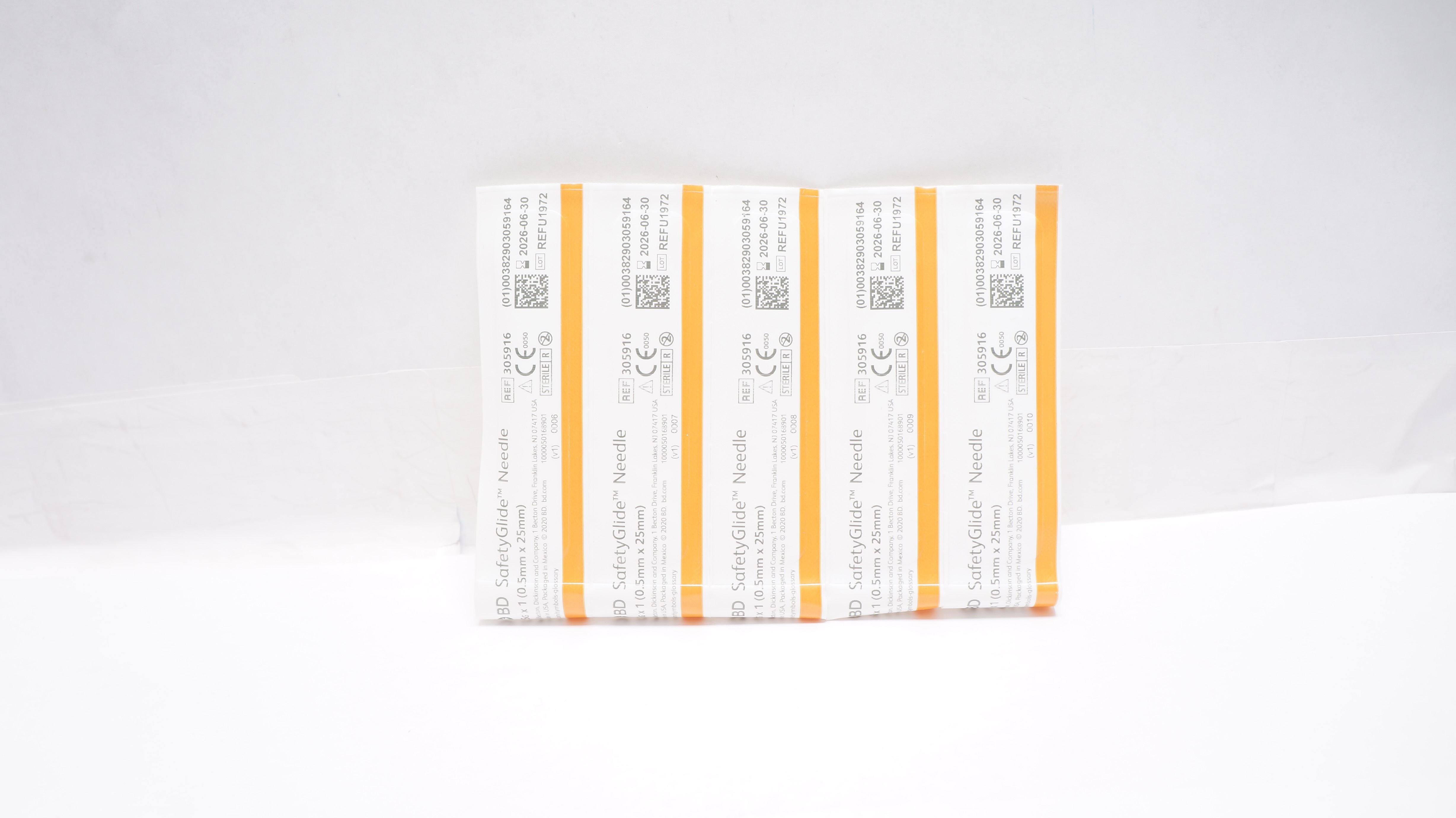 BD 305916 Safety Glide Ndle 25G x 1 - 5 Packs