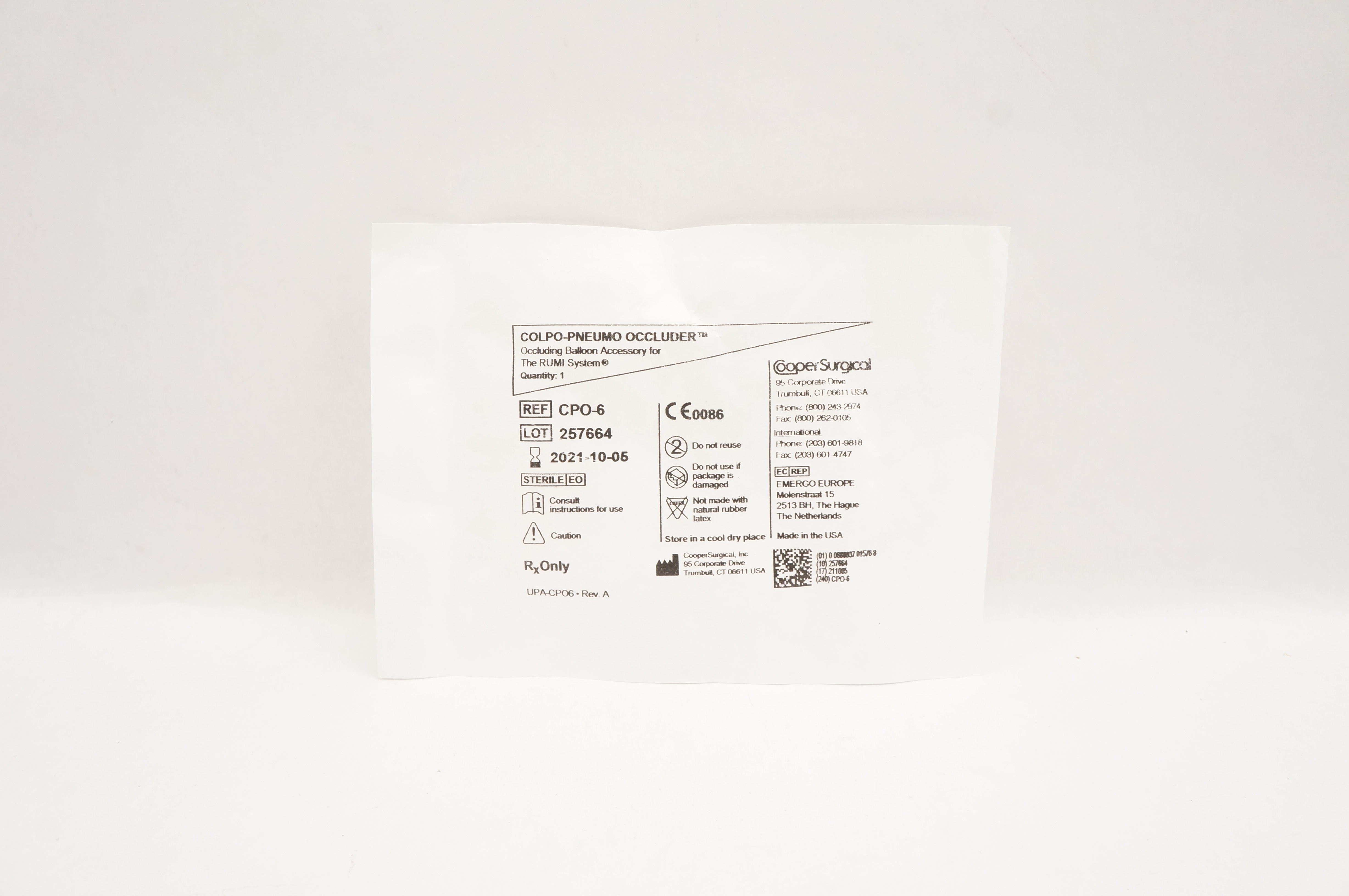 Cooper Surgical CPO-6 Colpo-Pneumo Occluding Balloon Accessory (x)