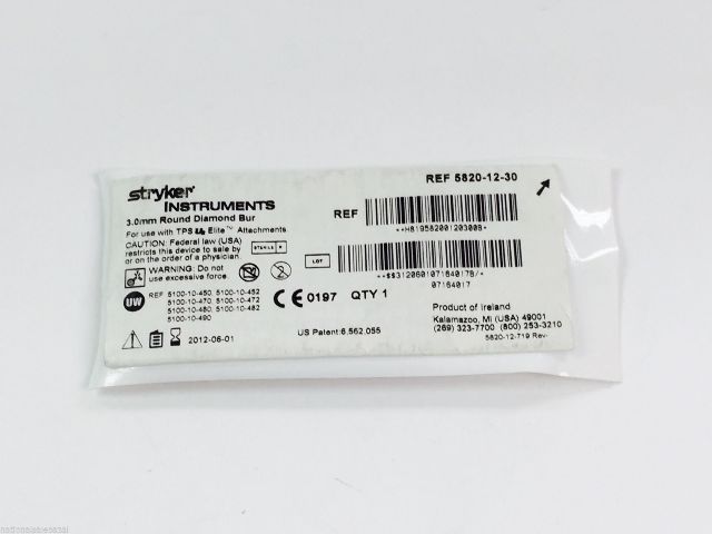 5820-12-30 ~ Stryker Round Diamond Bur 3.0mm (x) 