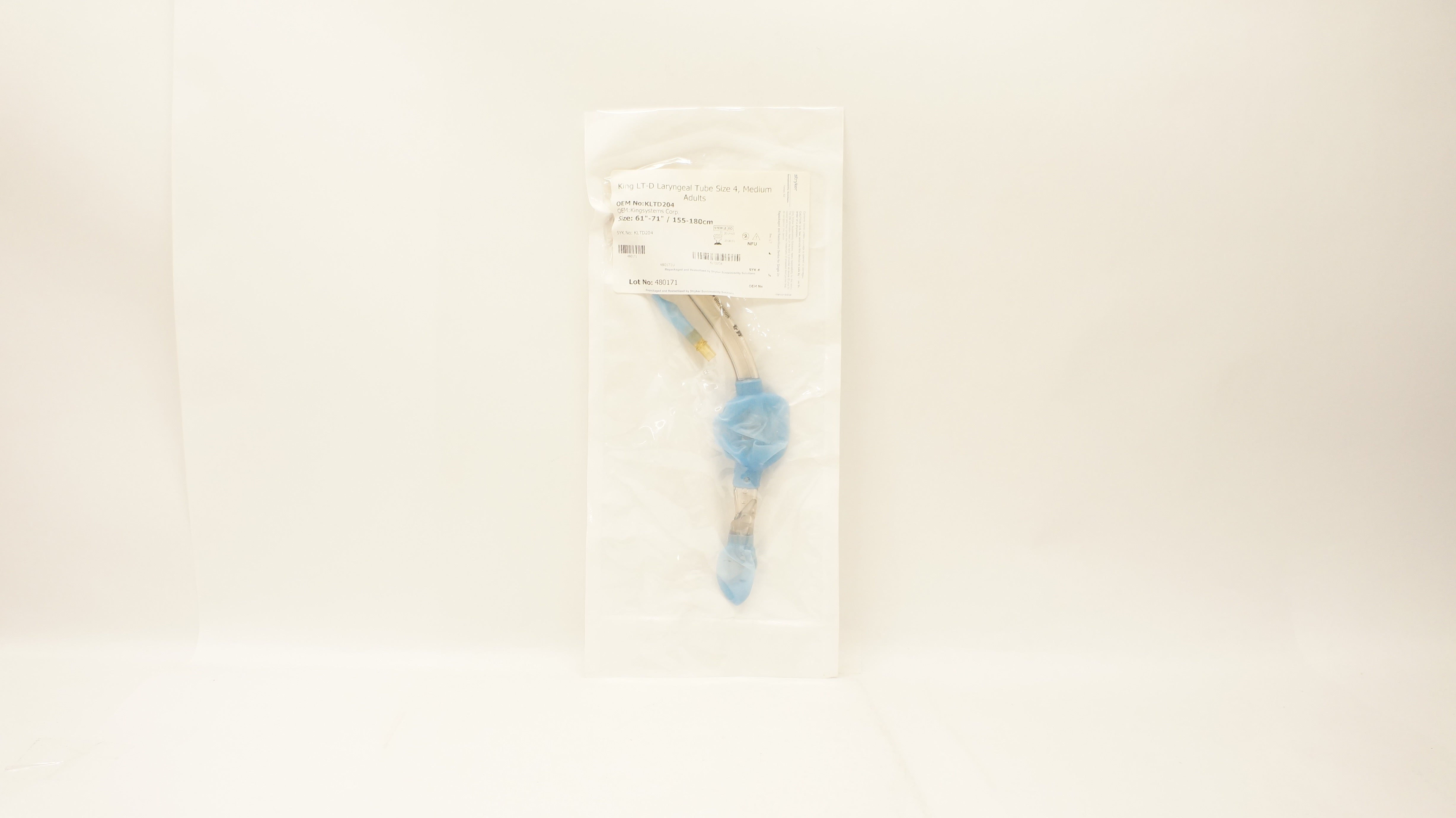 King Systems KLTD204 Laryngeal Tube, Size 4, Medium Adult, 61 - 71inch (x)