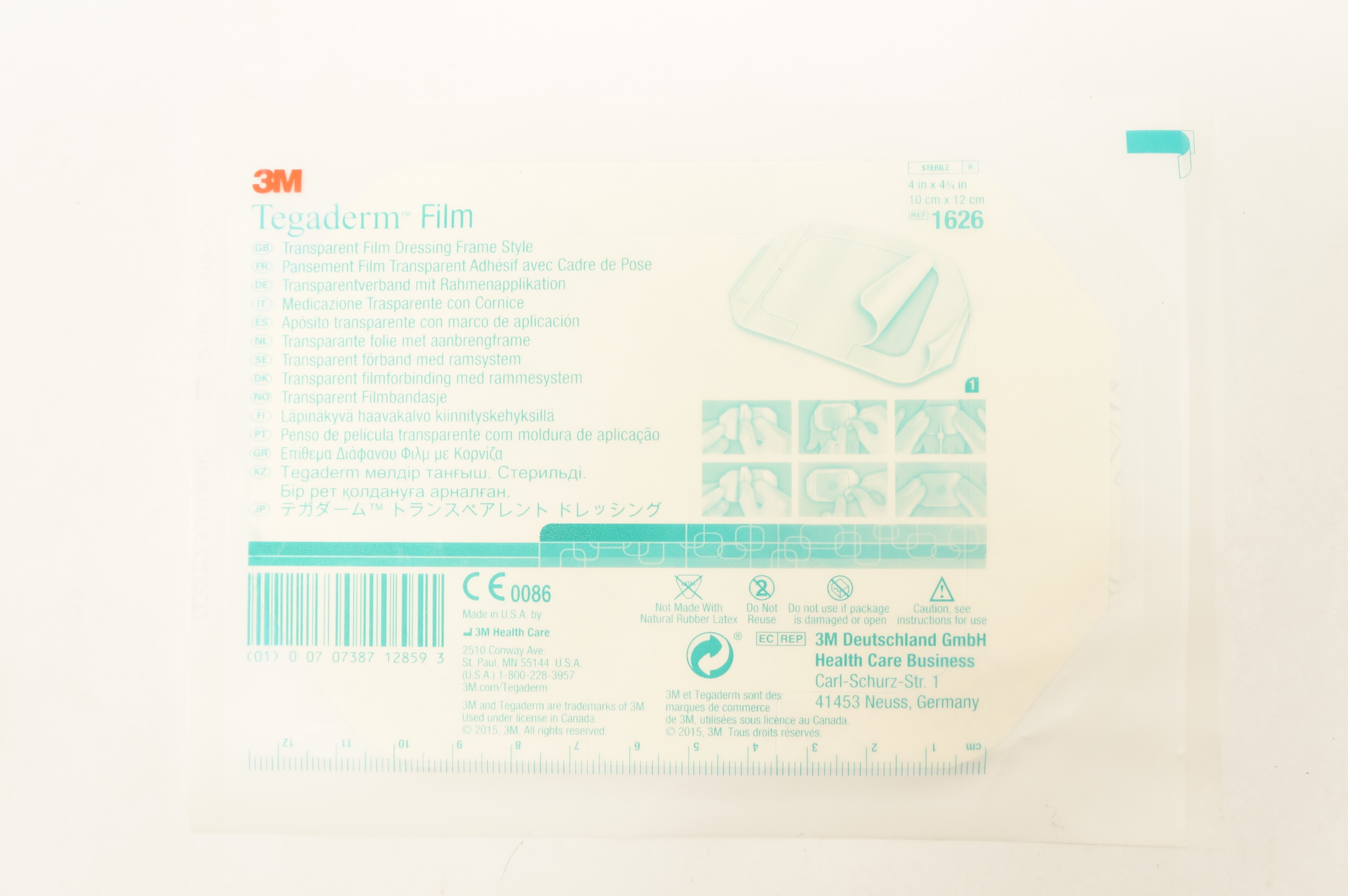 3M 1626 Tegaderm Transparent Film Dressing Frame Style 4inch x 4-3/4inch