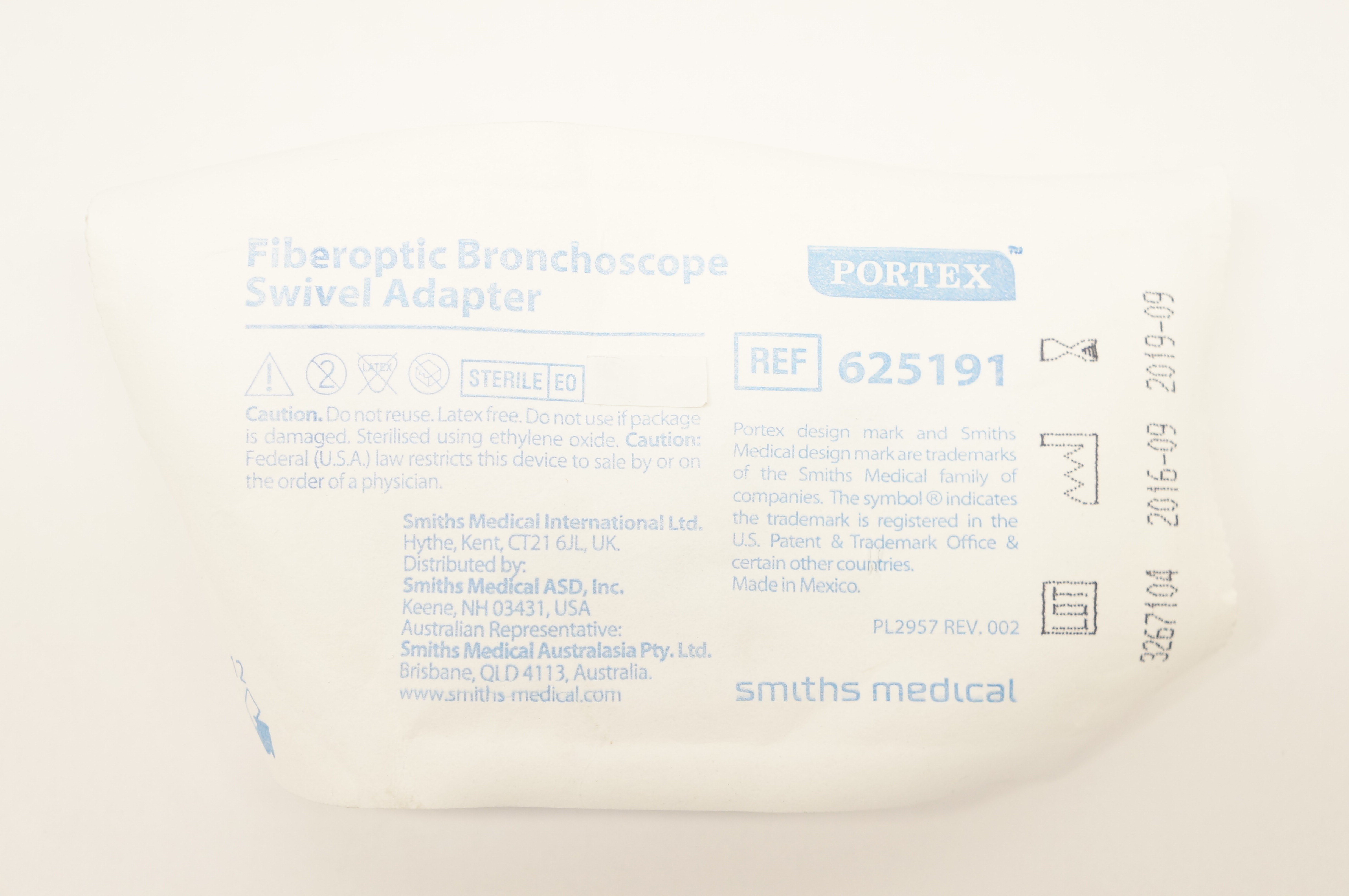 Smiths Medical 625191 Portex Fiberoptic Bronchoscope Swivel Adapter (x)