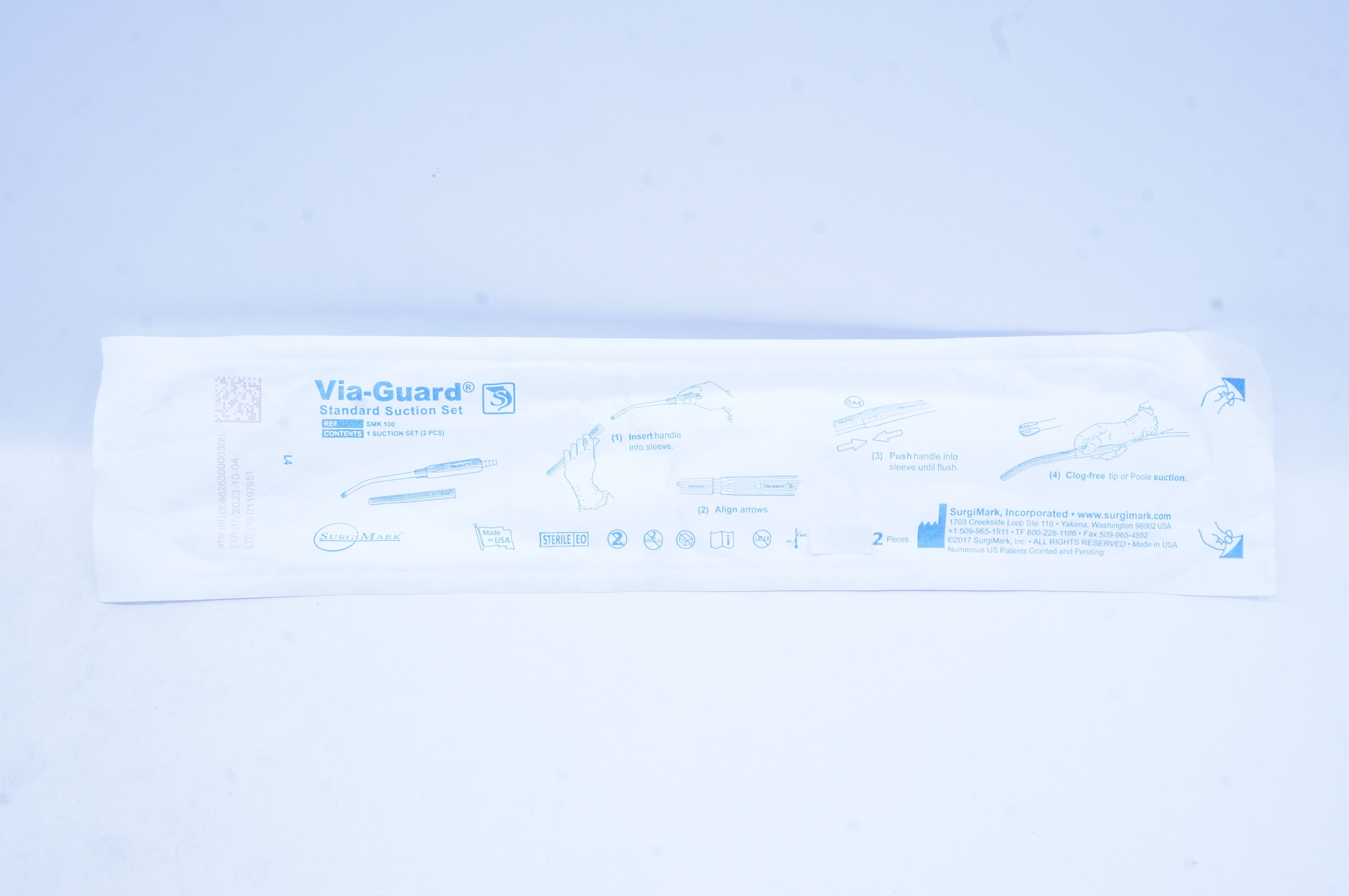 Via-Guard SMK100 Standard Suction Set Yankauer Handle - Pack of 2