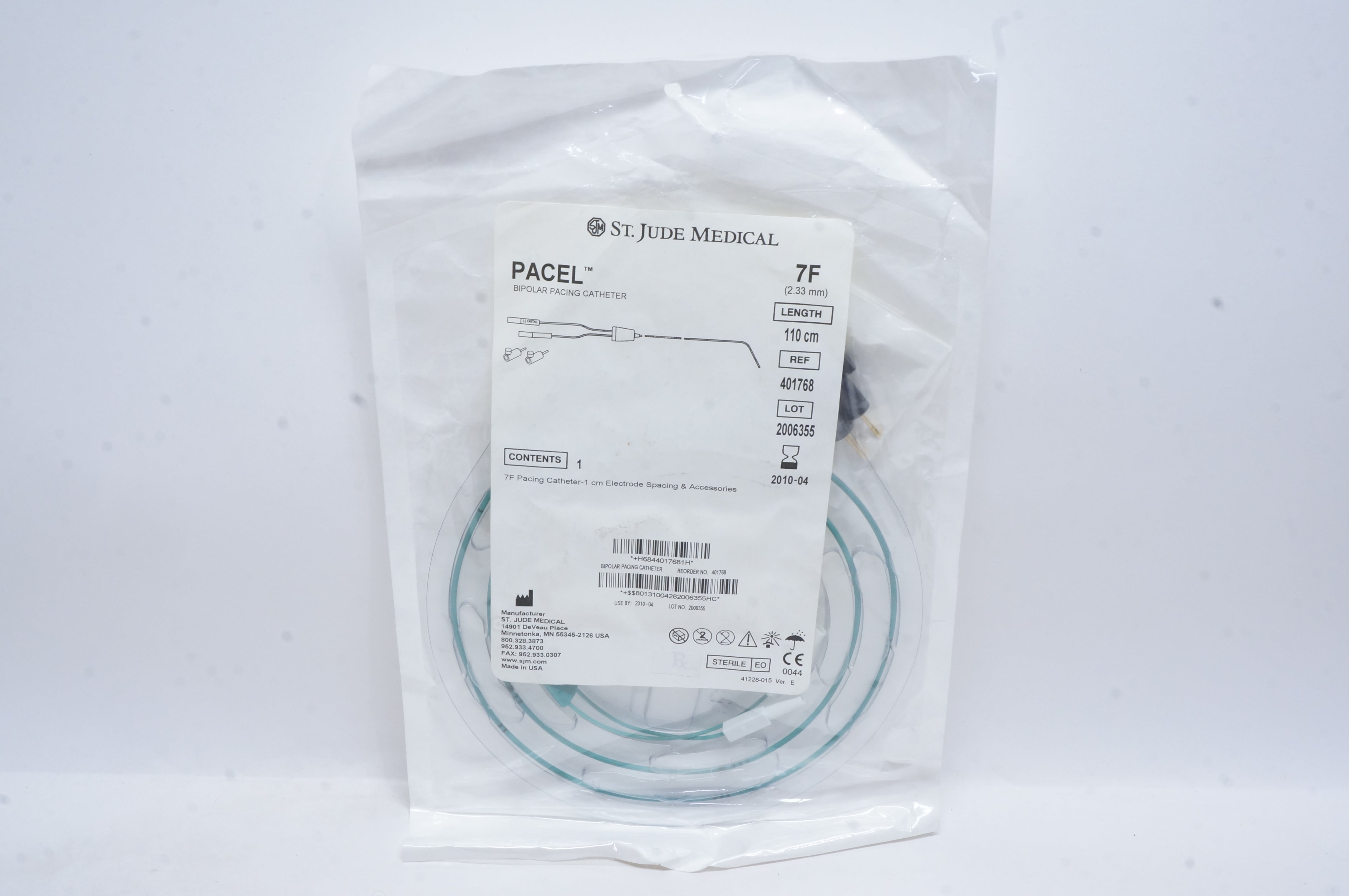 St. Jude Medical 401768 PACEL Bipolar Pacing Cath. 7F x 110cm (x)