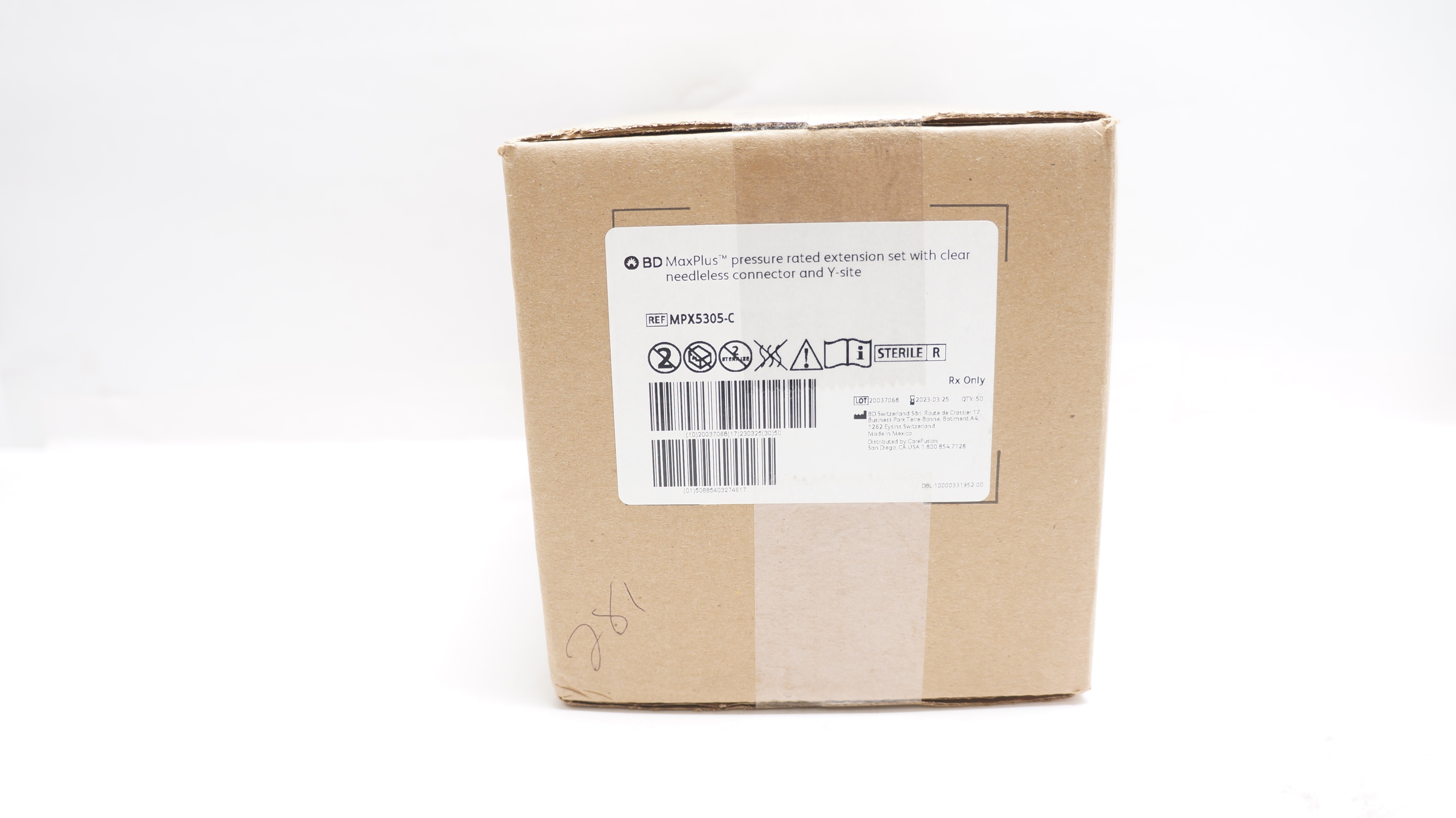 BD MPX5305-C MaxPlus Pressure Rated Extension Set 1.0ml x 7.5inch (x)- Box of 50