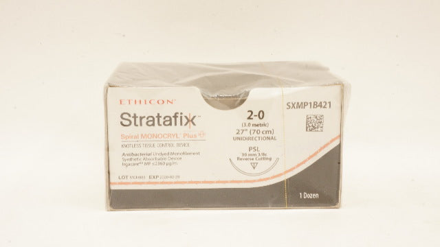 Ethicon SXMP1B421 2-0 Stratafix PSL 30mm 3/8c Reverse Cutting 27in.(x)-Box of 12