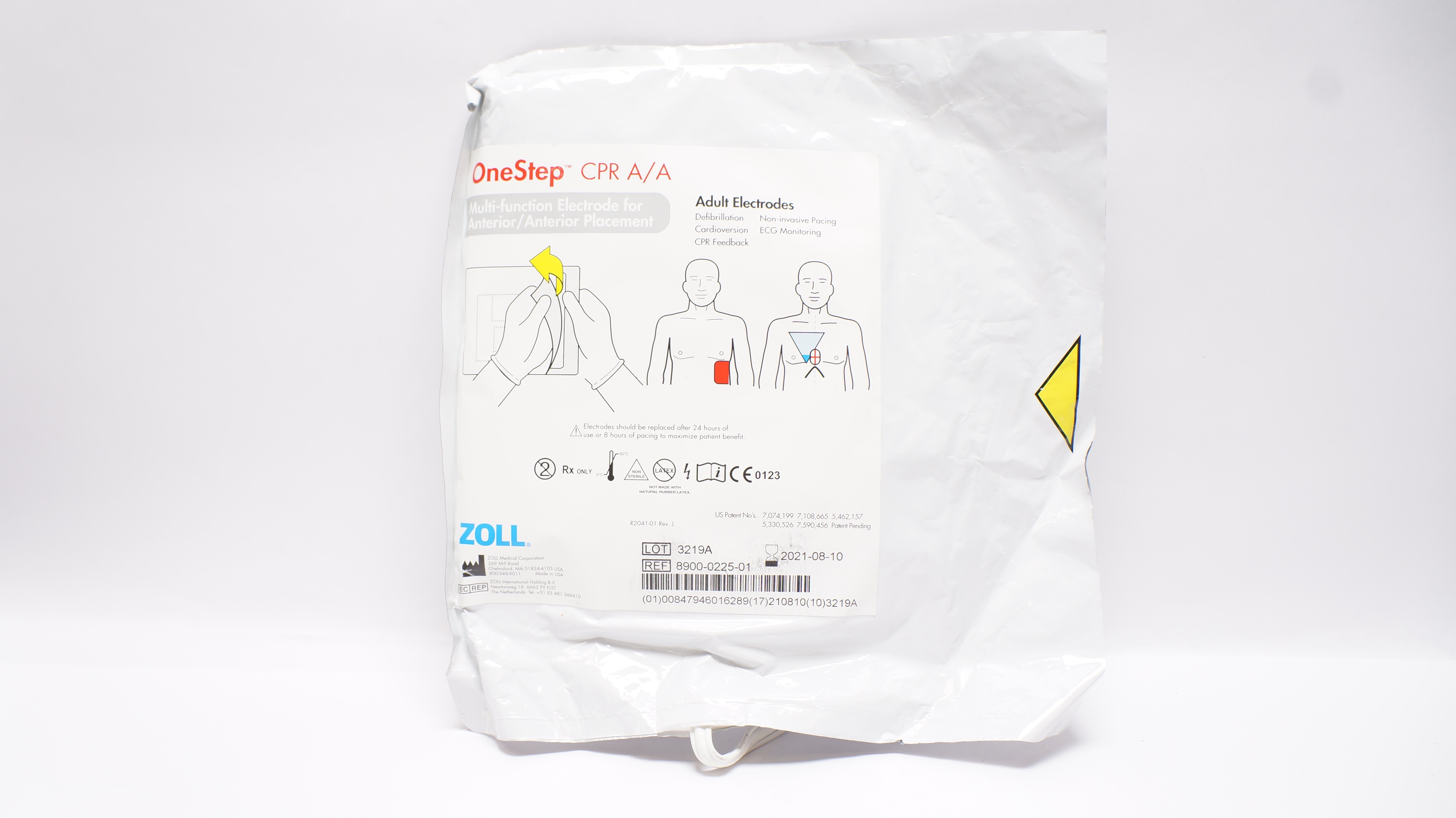 Zoll 8900-0225-01 OneStep CPR A/A Multi-Function Adult Electrodes (x)