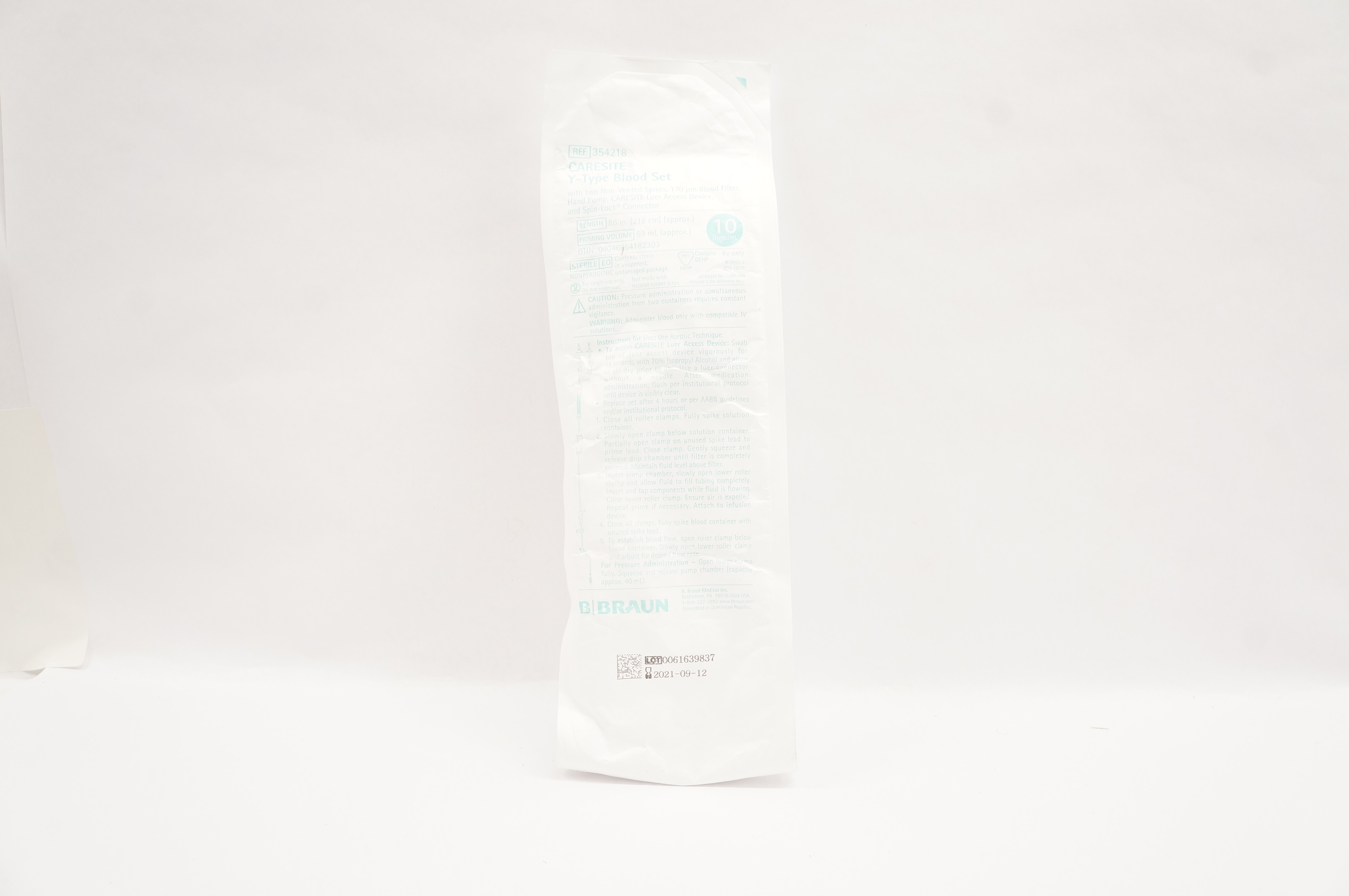 Braun 354218 Caresite Y-Type Blood Set 10Drops (x)