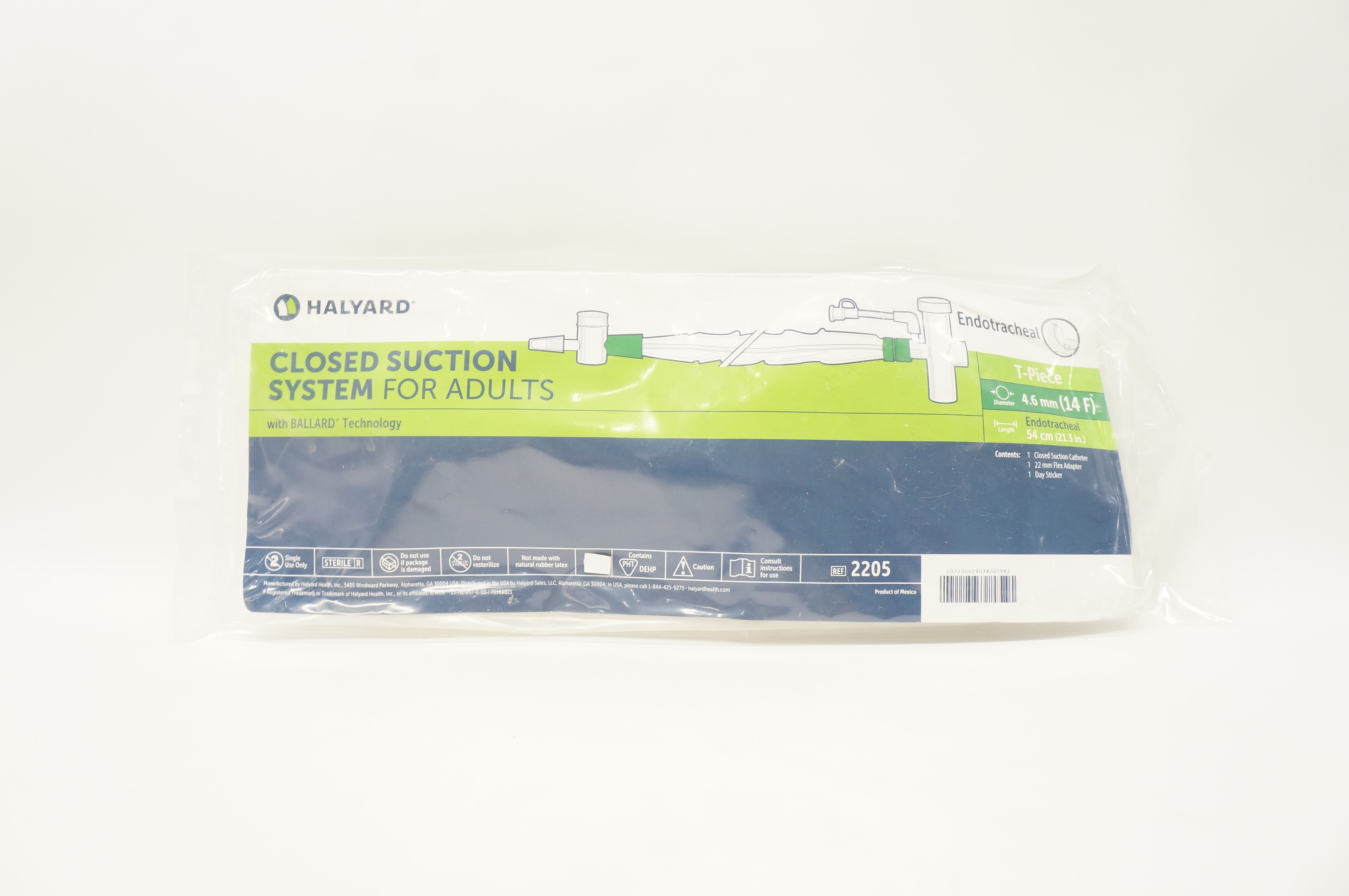 Halyard 2205 Endotracheal Closed Suction System For Adults 14F x 21.3 inch