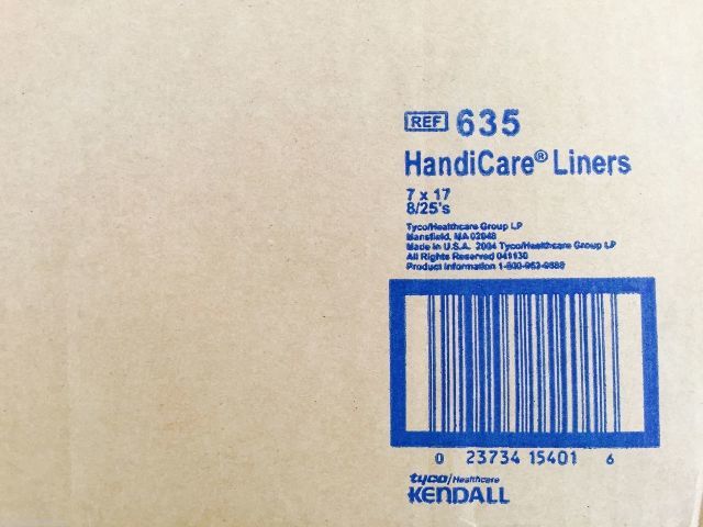 635 ~ Tyco Kendall HandiCare Liners 7 x 17 ~ Case of 200