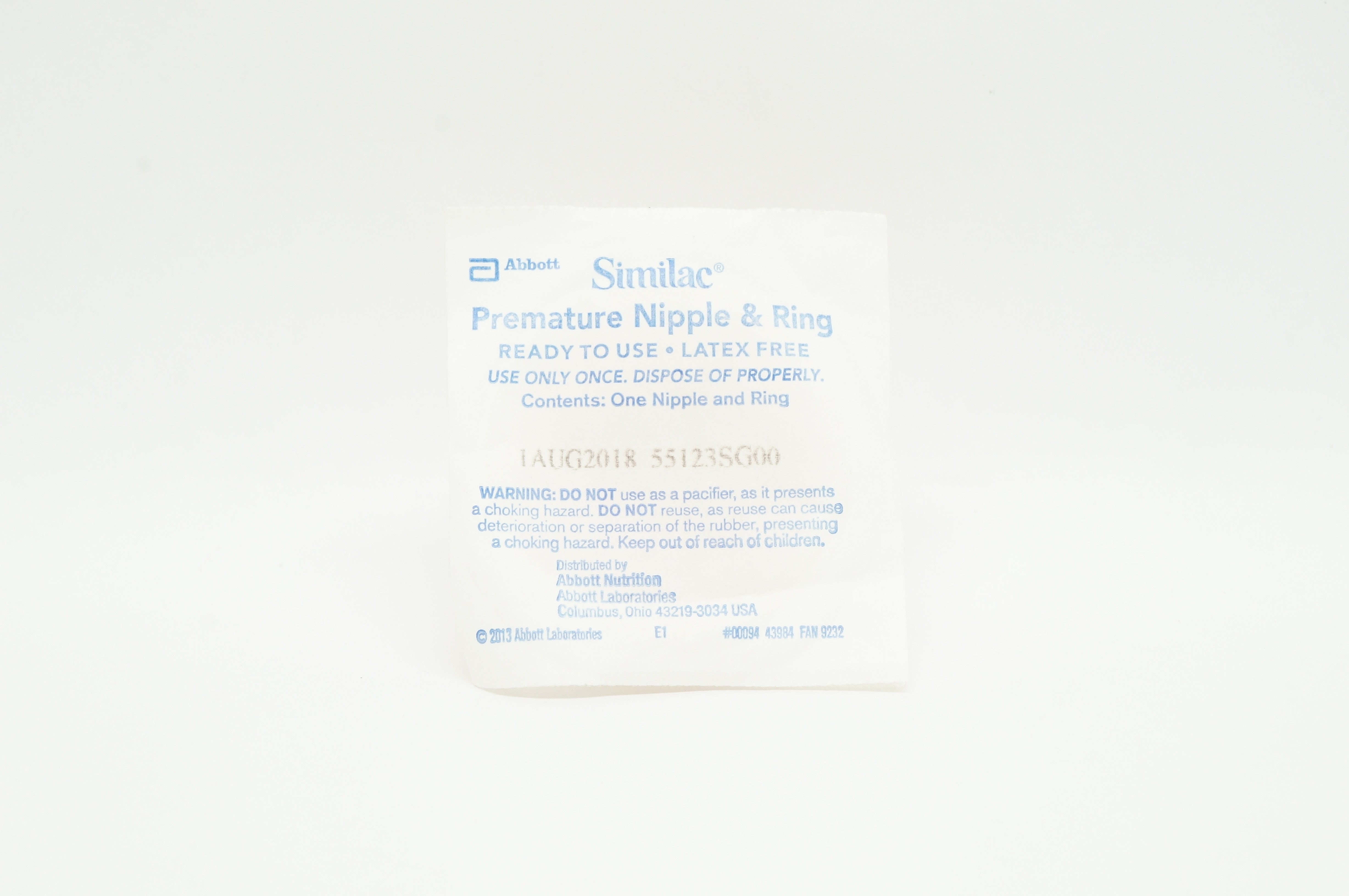 Abbott 55123SG00 Similac Premature Nipple & Ring (x)