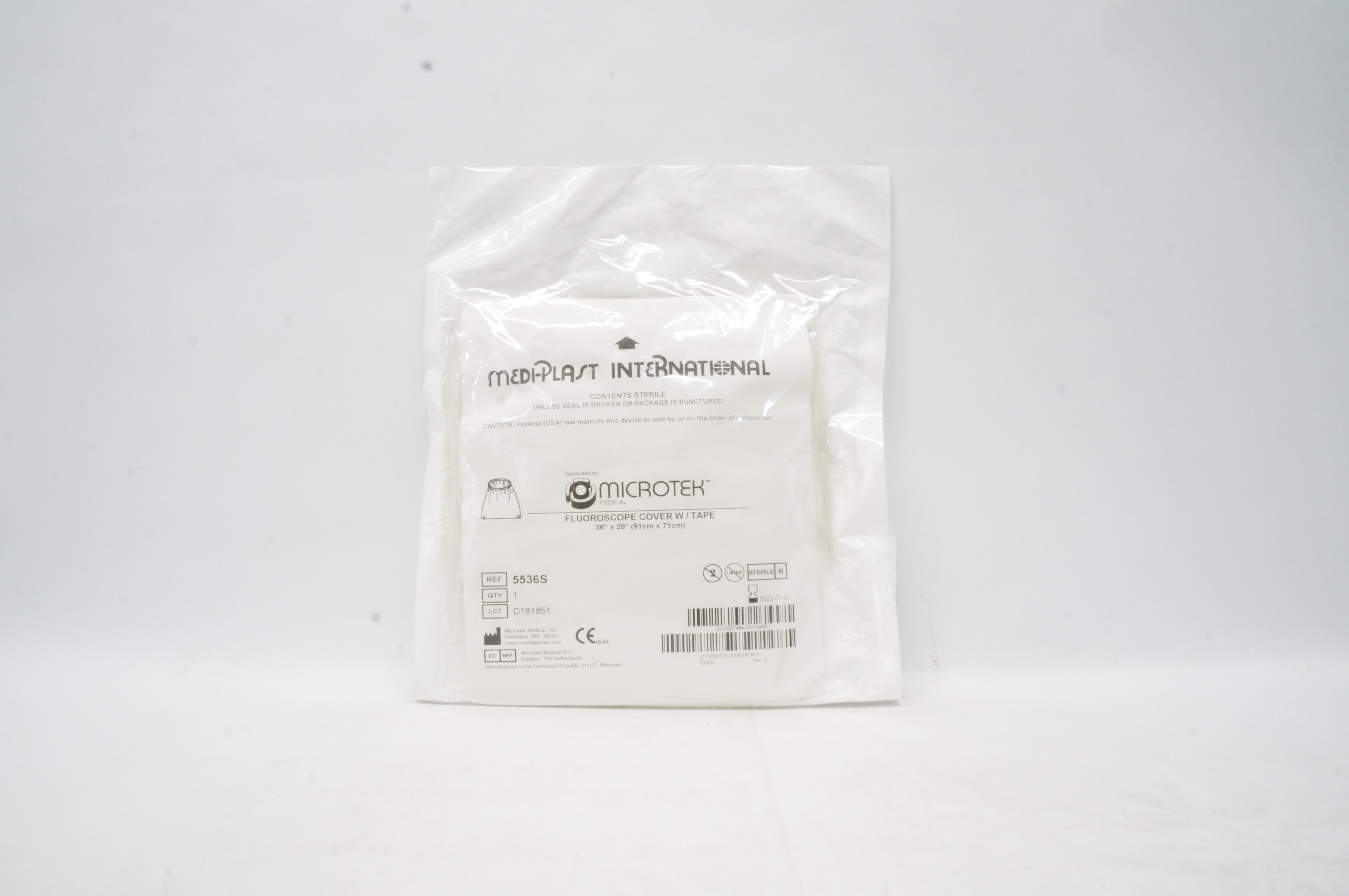 Microtek 5536S Fluoroscope Cover W/ Tape 36inch x 28inch