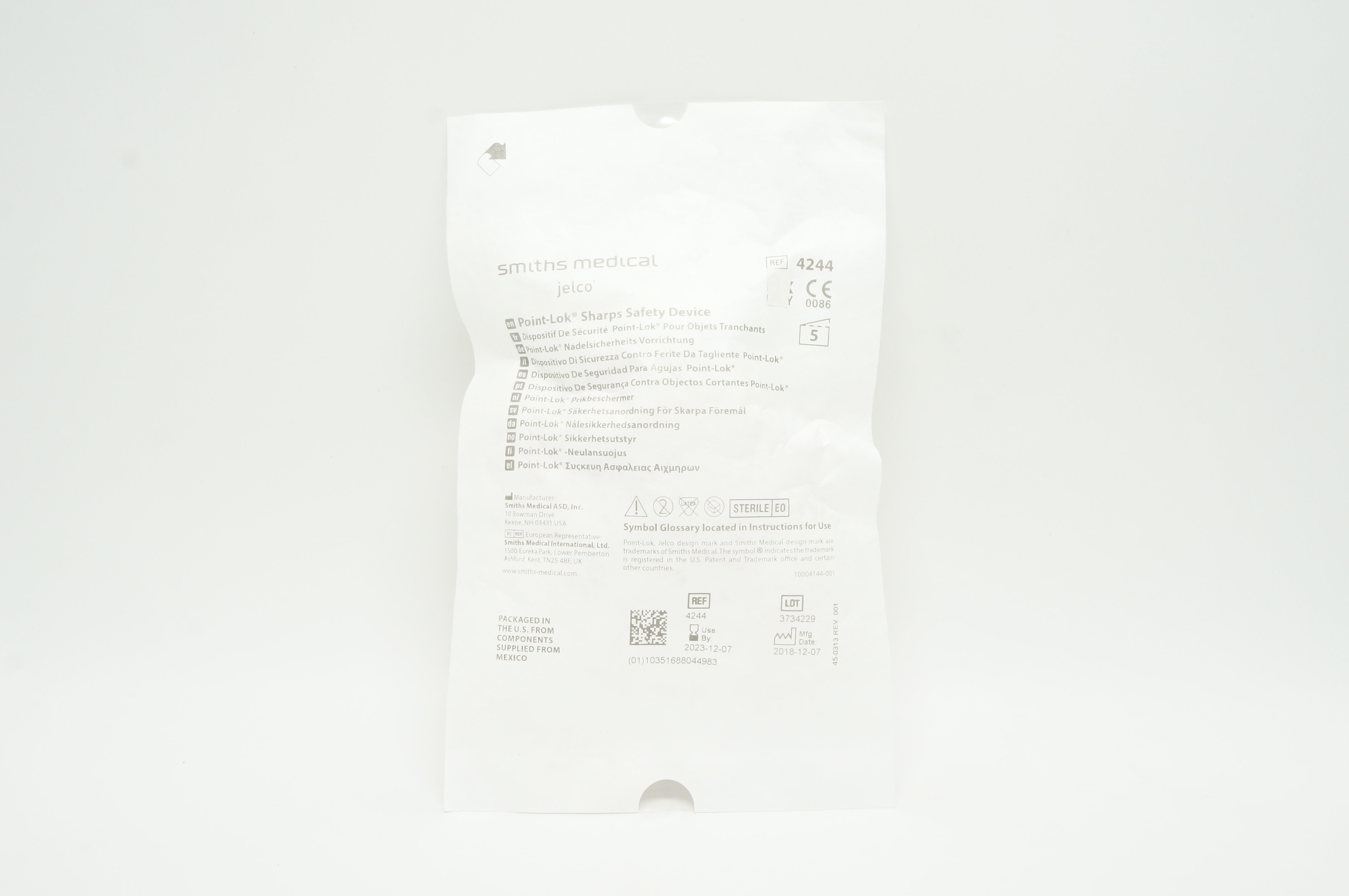 Smiths Medical 4244 Jelco Point-Lok Sharps Safety Device - Pack of 5