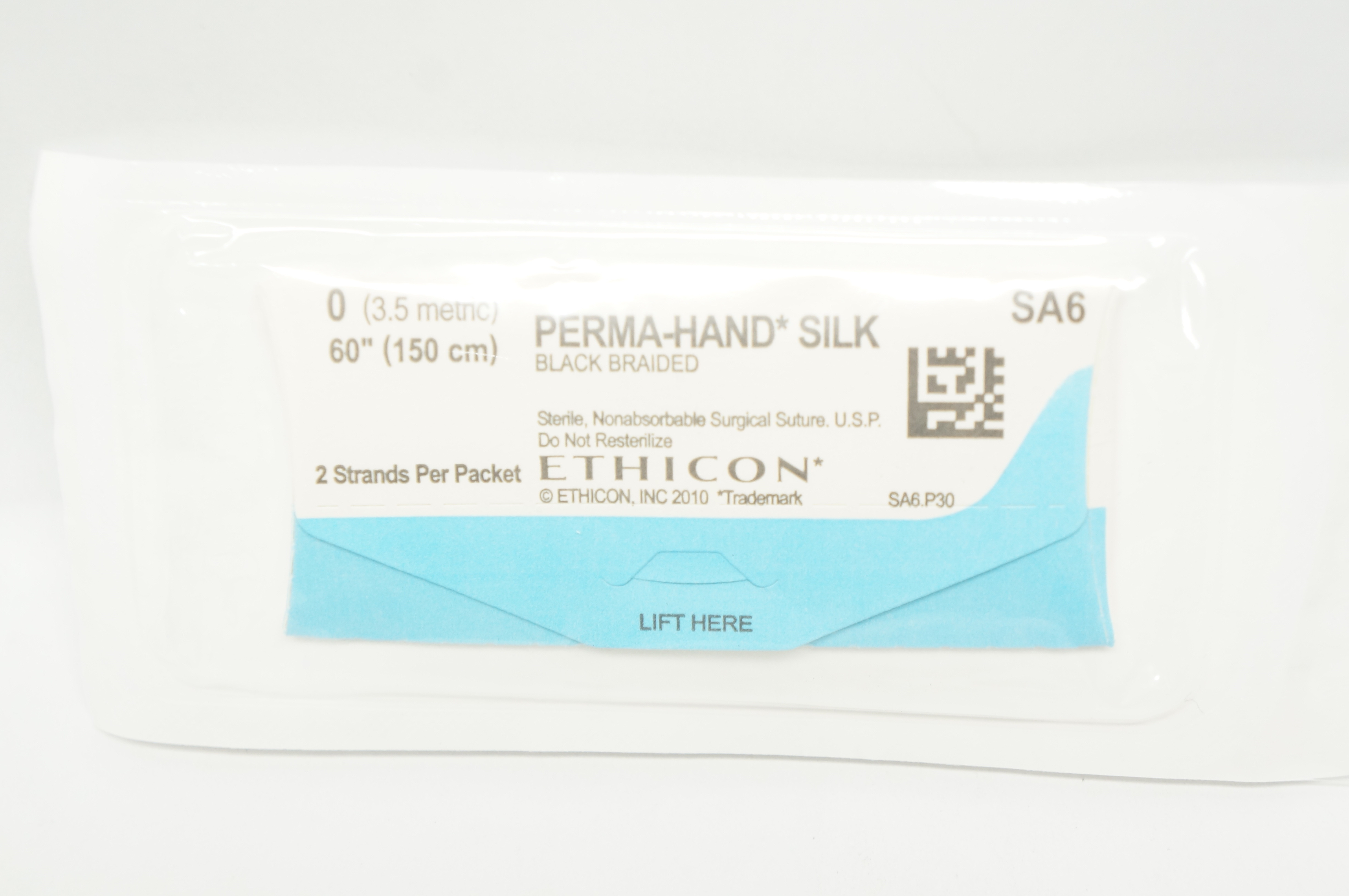 Ethicon SA6 0 PERMA-HAND SILK Stre Black Braided, 60inch