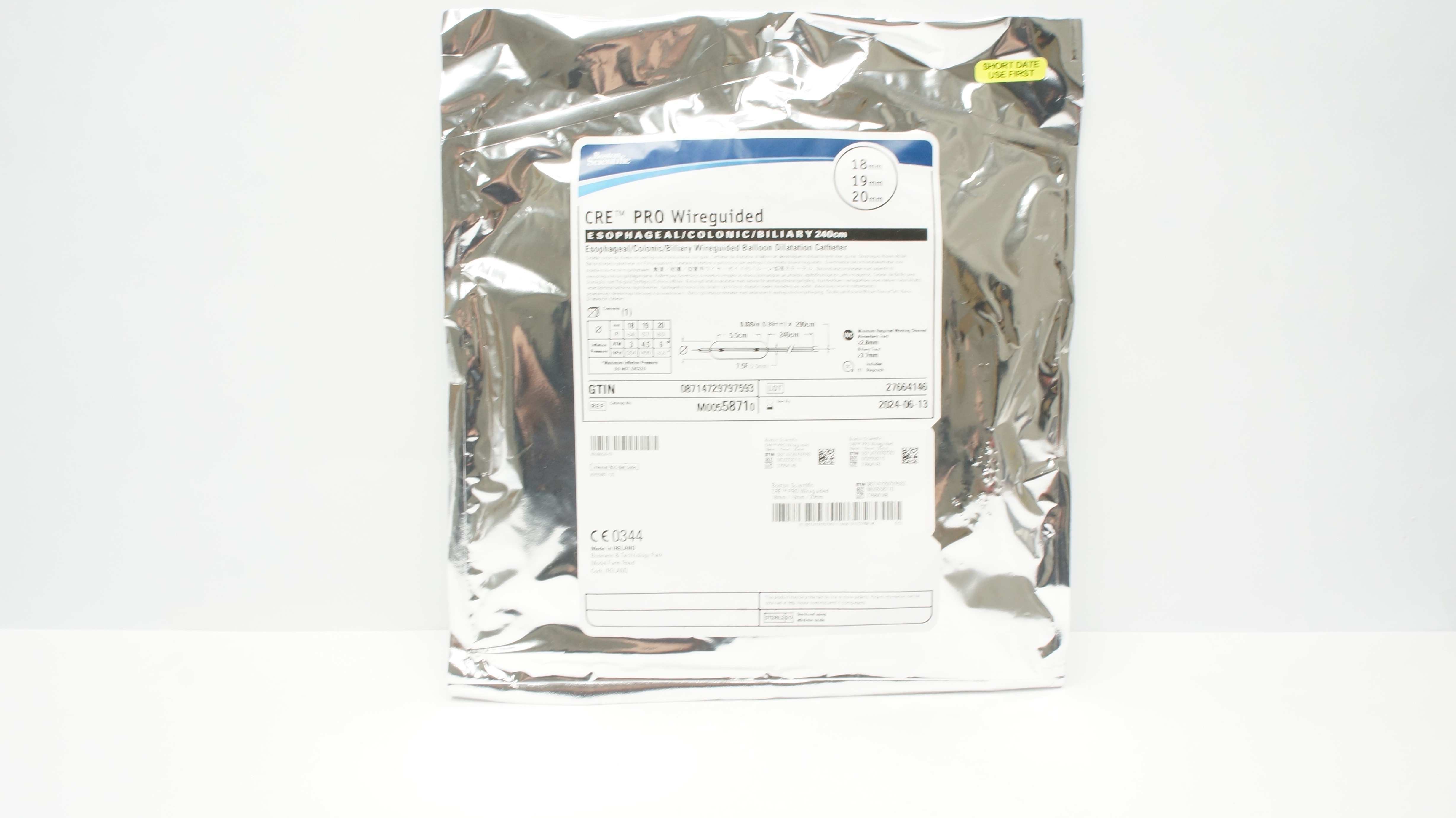 Boston Scientific M00558710 CRE PRO Wireguided Dilatation Cath. 18x19x20mm (x)