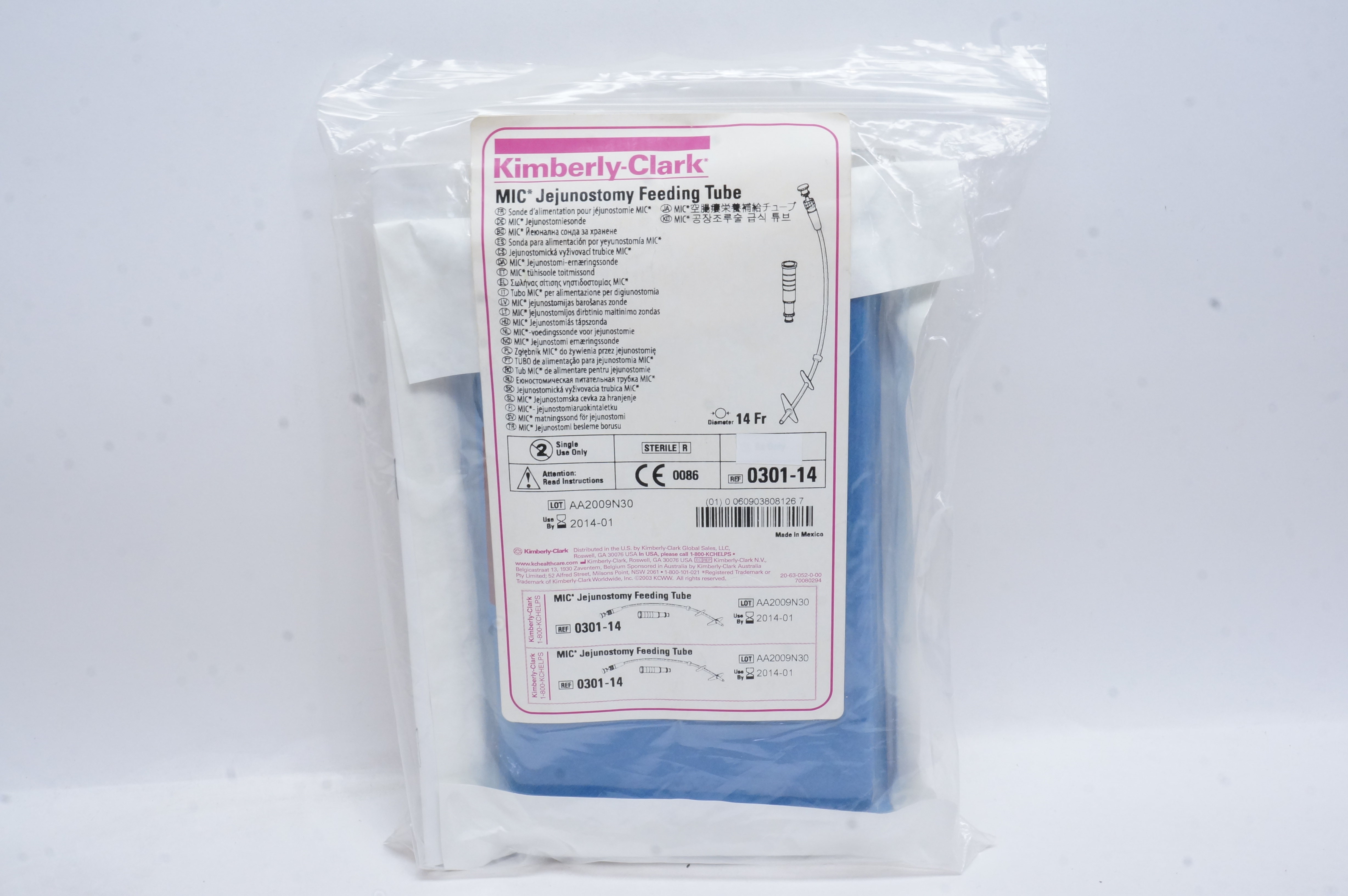 Kimberly-Clark 0301-14 MIC Jejunostomy Feeding Tube 14Fr. (x)