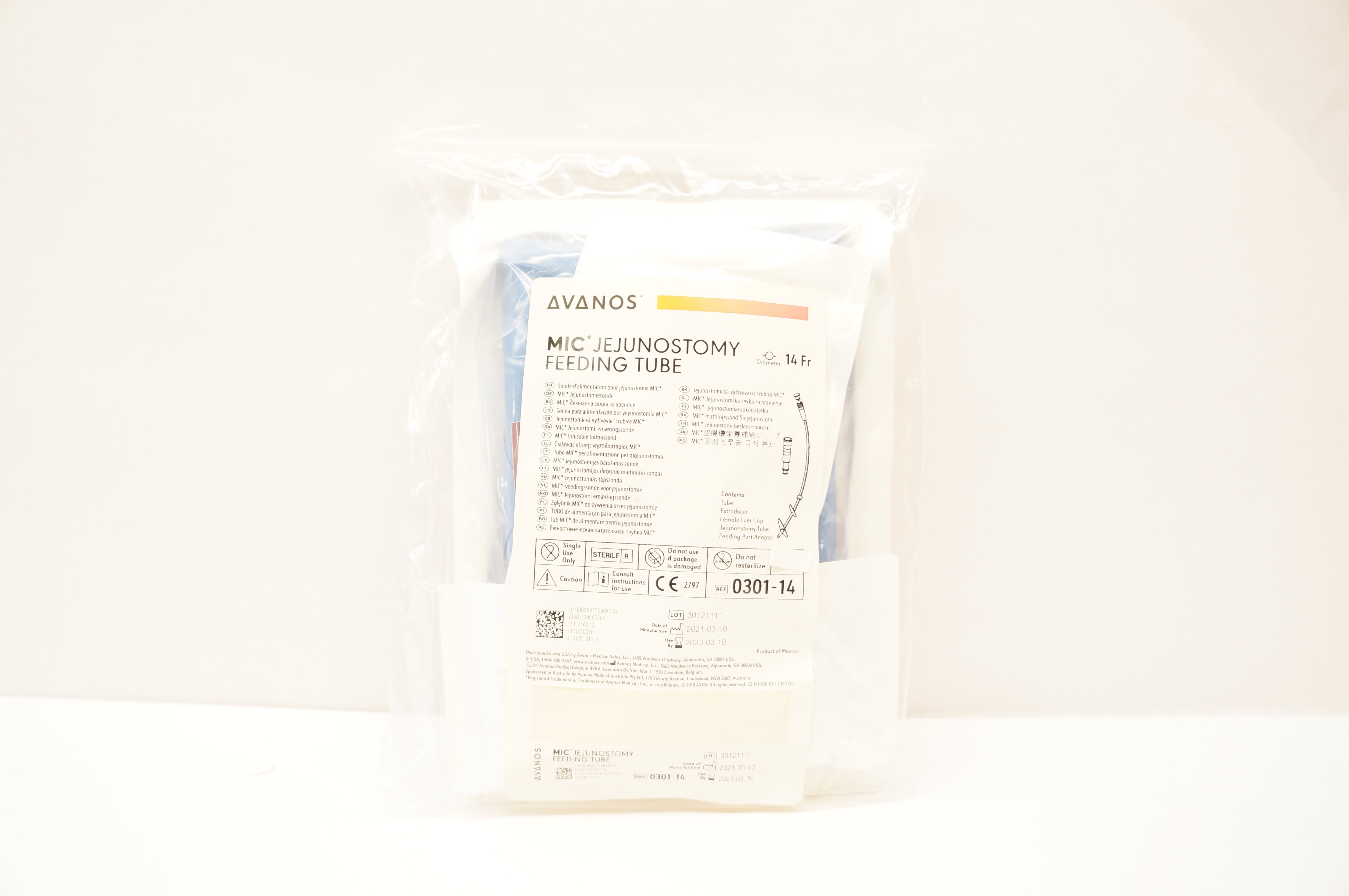 Avanos 0301-14 MIC Jejunostomy Feeding Tube 14 Fr (x)