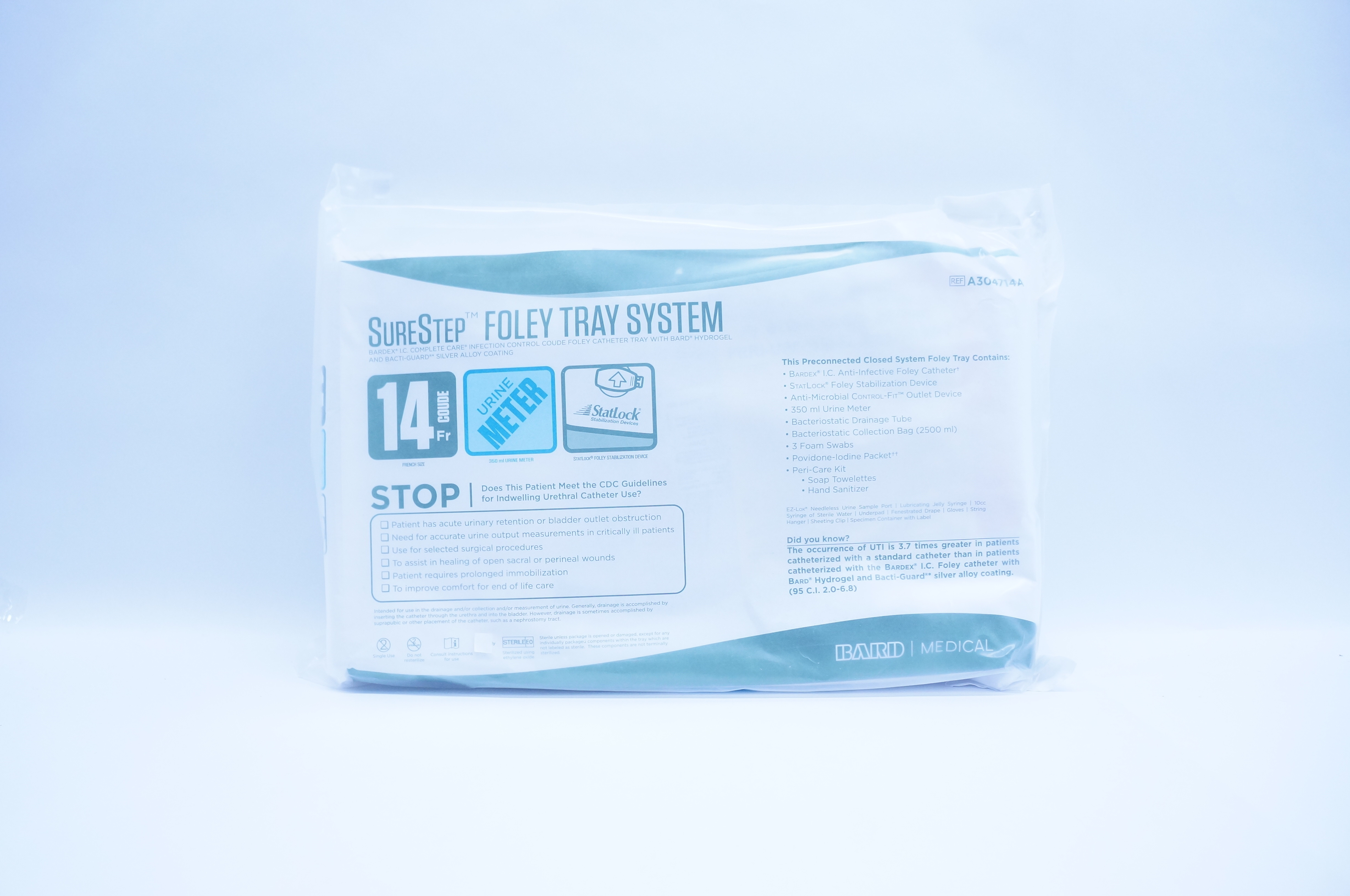 Bard A304714A SureStep Foley Tray System Bardex IC Complete Care 14Fr 350ml