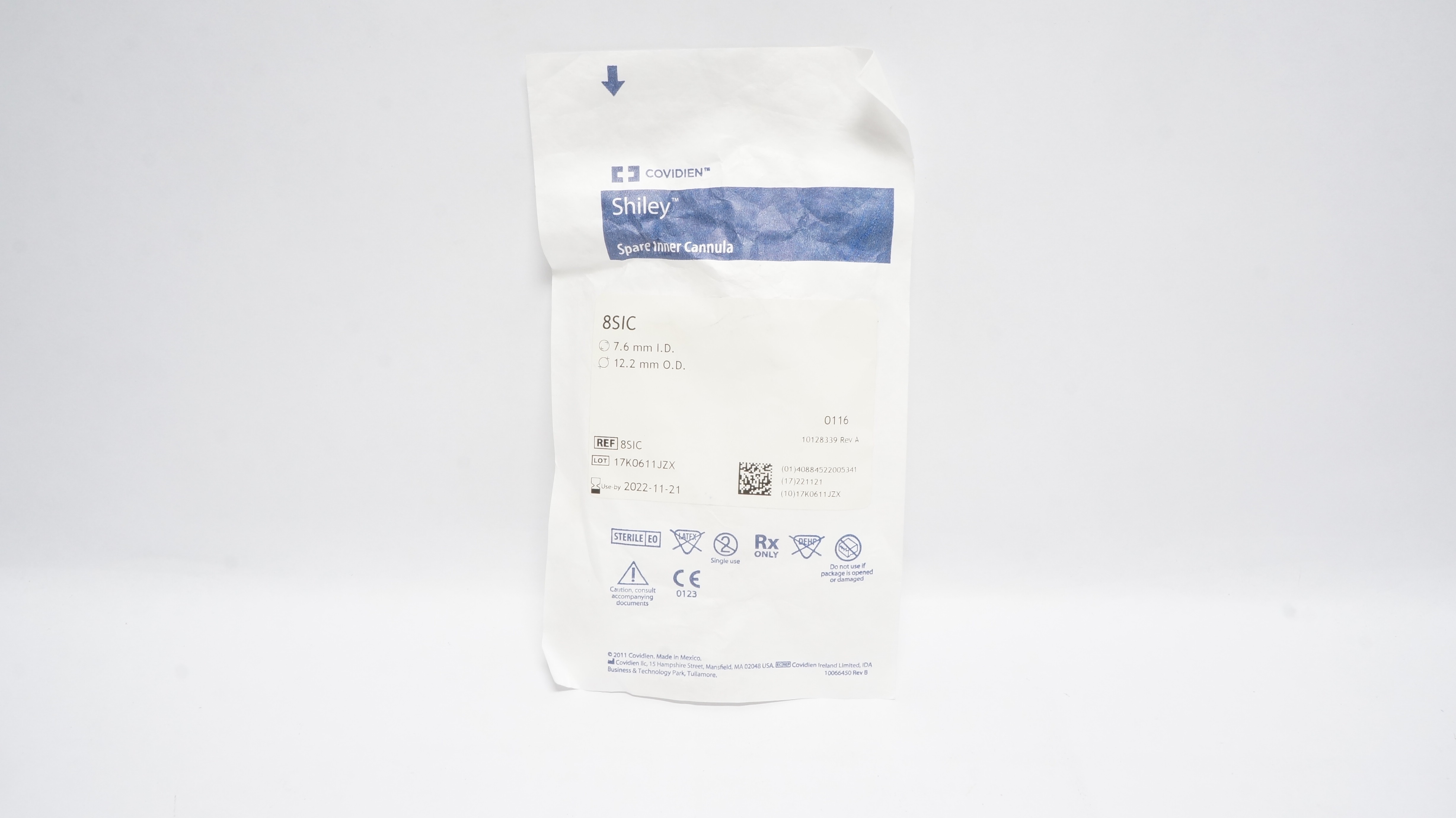 Covidien 8SIC Shiley Spare Inner Cannula 7.6mm I.D. x 12.2mm O.D. (x)