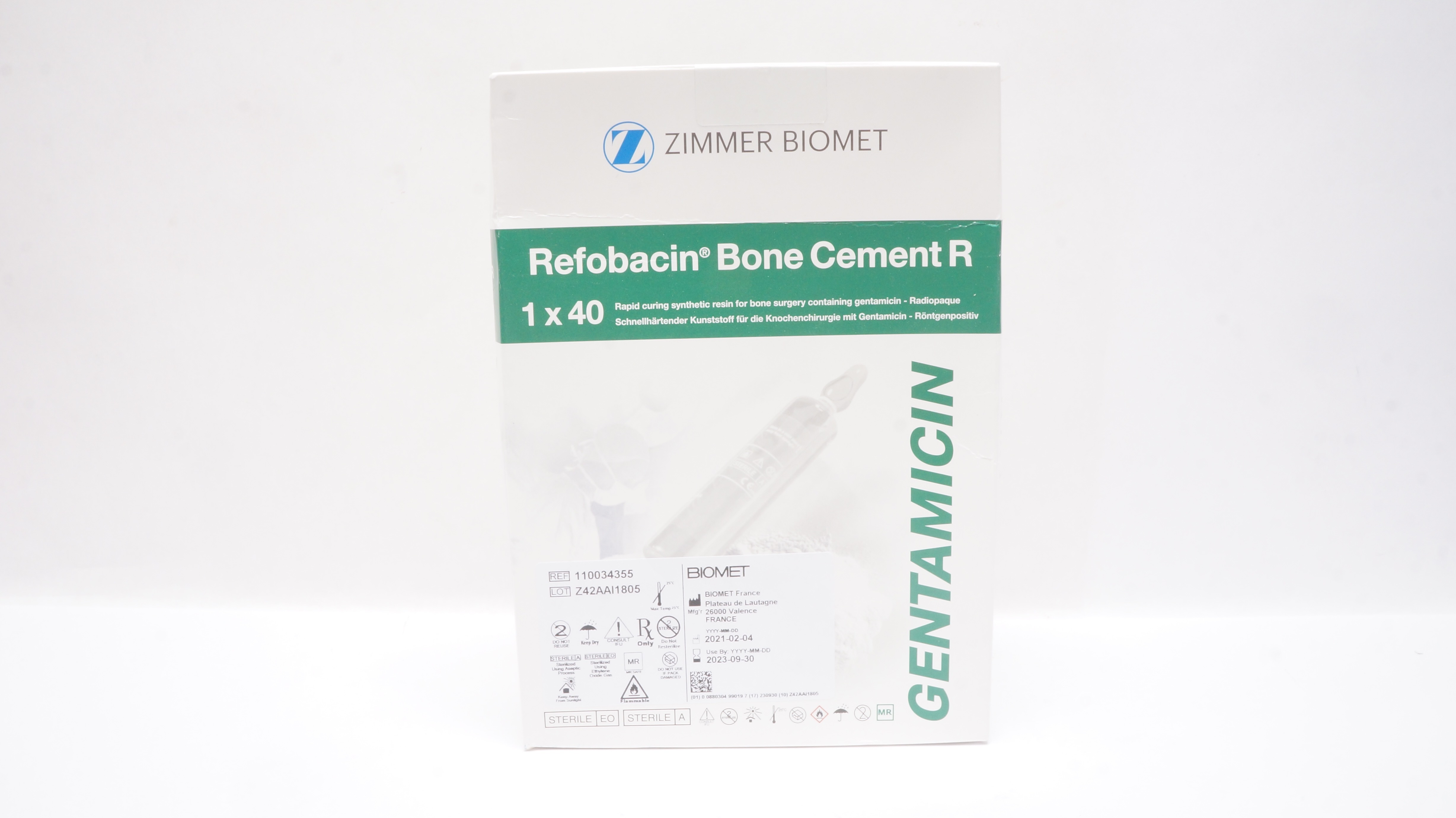 Biomet 110034355 Refobacin Bone CementR 1 x 40