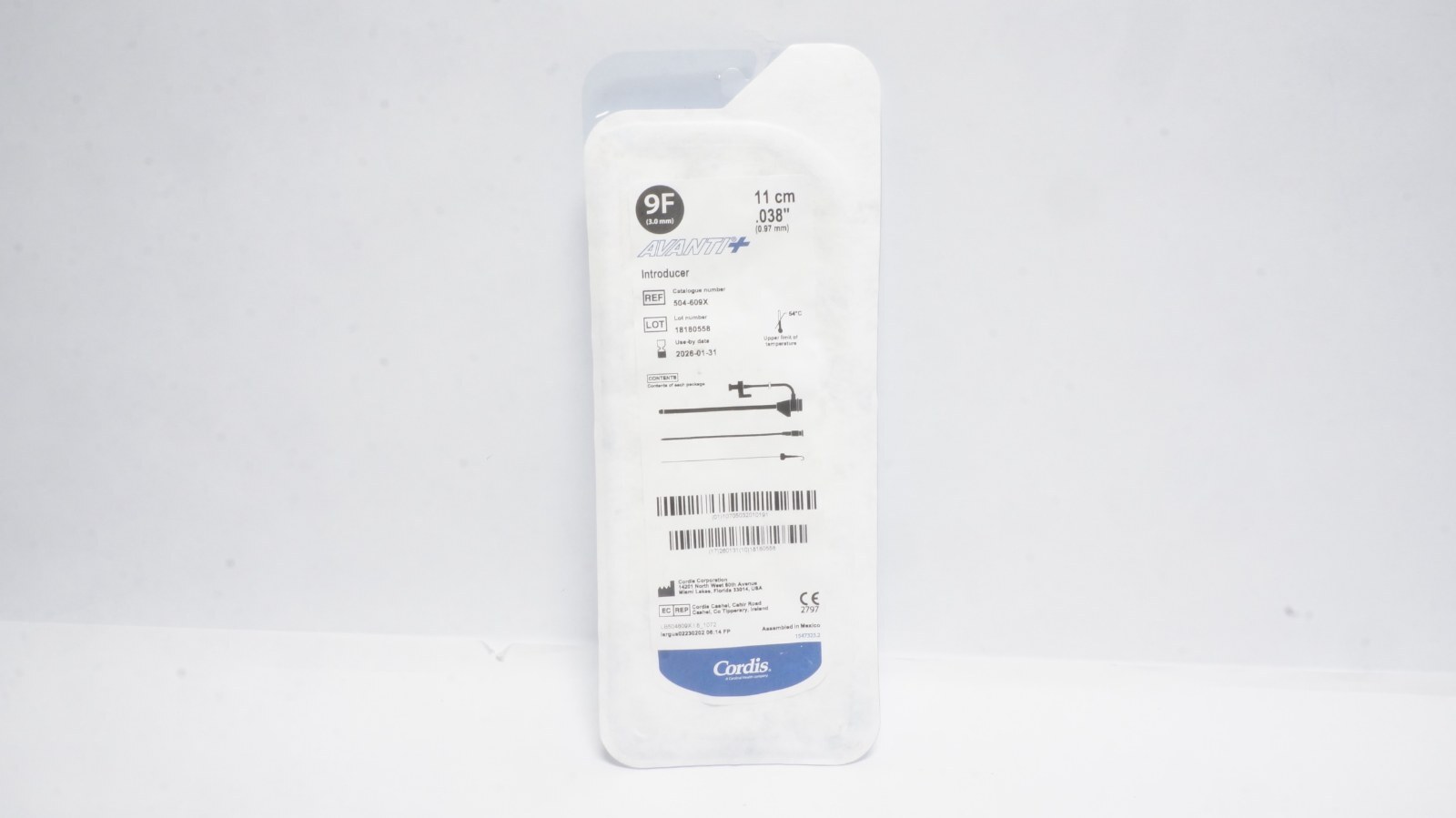 Cordis AVANTI+ 504-609X Introducer 9F 11cm