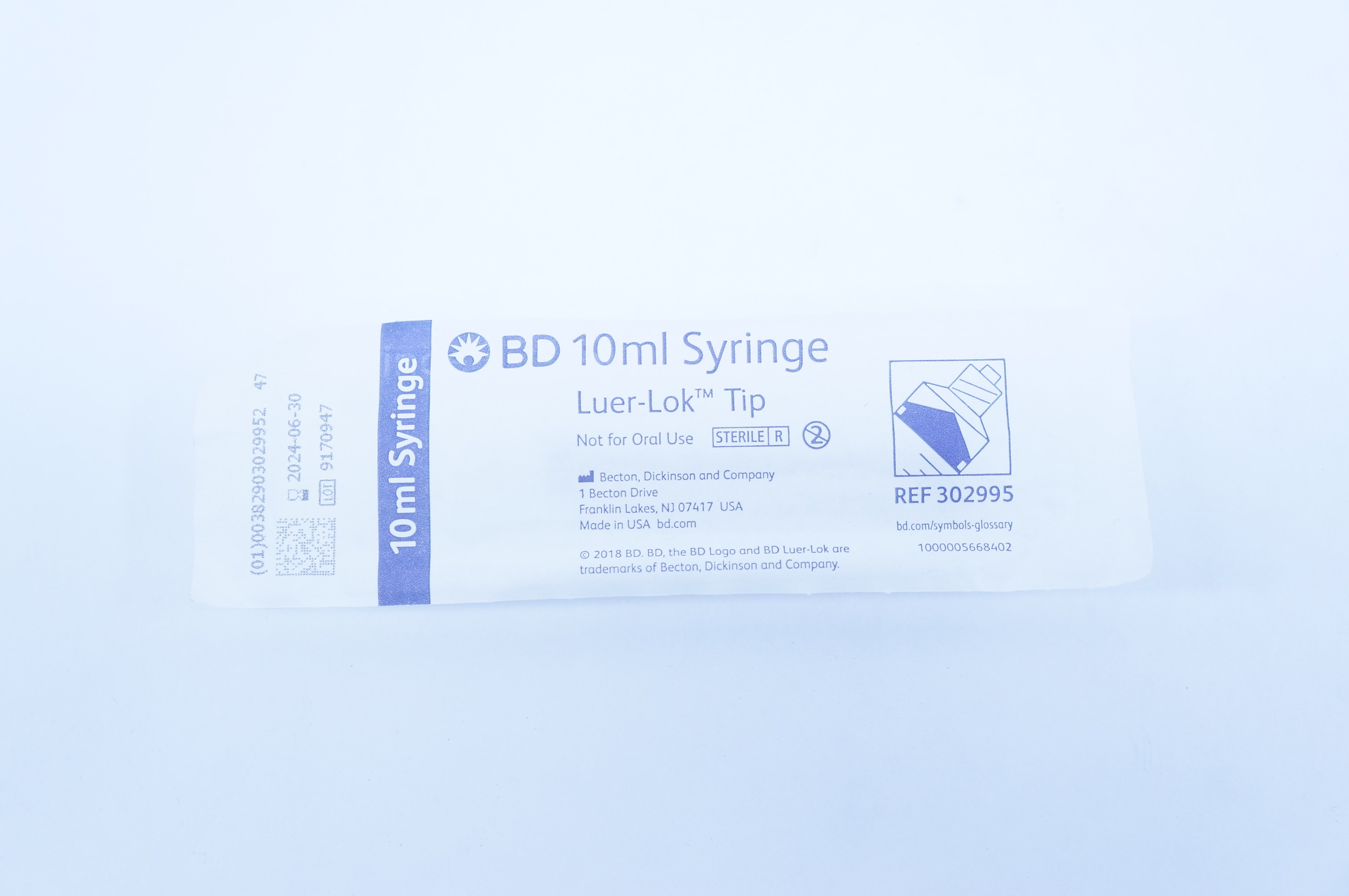 BD 302995 Luer-Lok Tip Syringe 10ml
