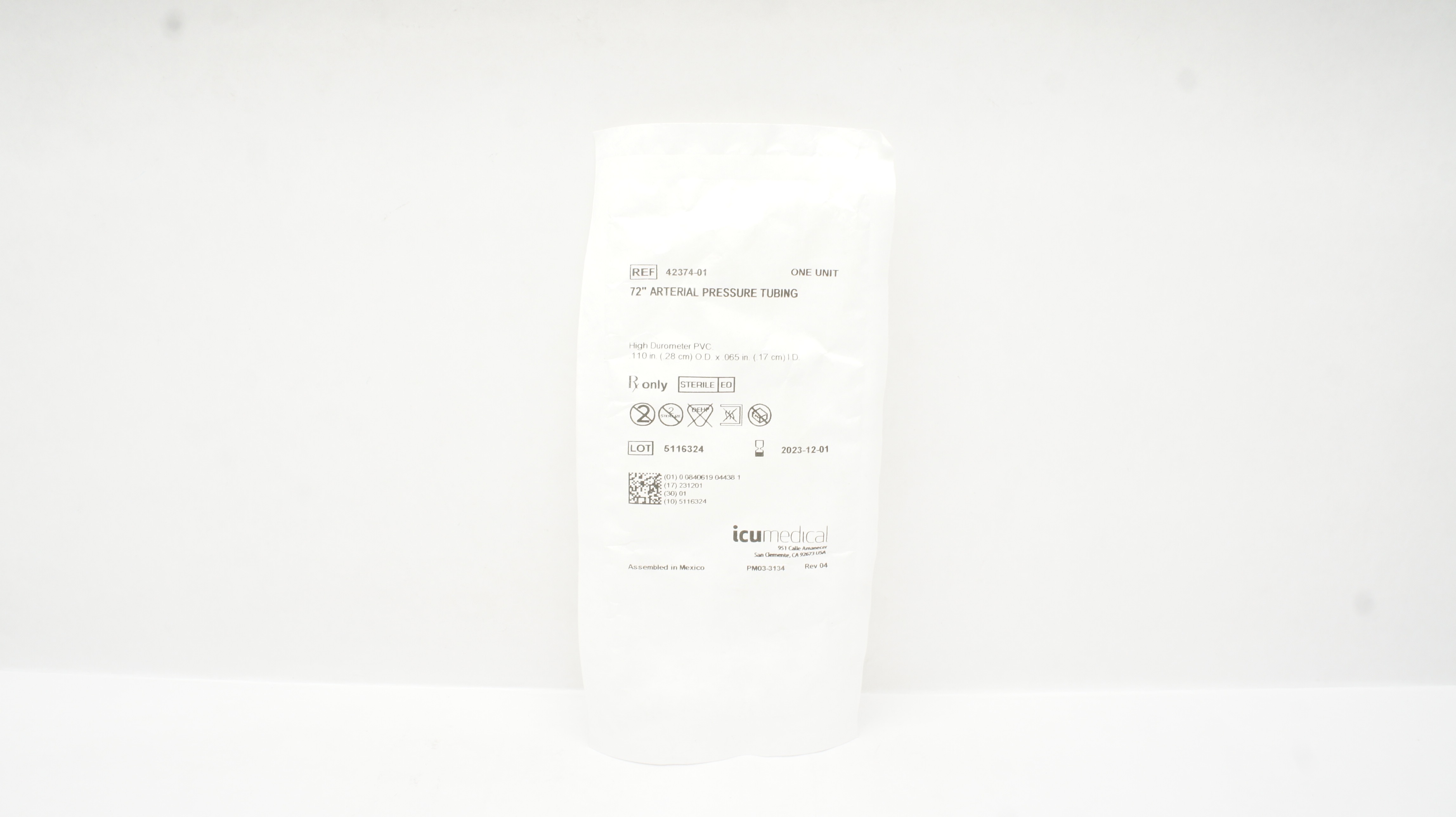 Icu Medical 21374-01 72In Arterial Pressure Tubing 110In O.D. x 065In I.D. (x)