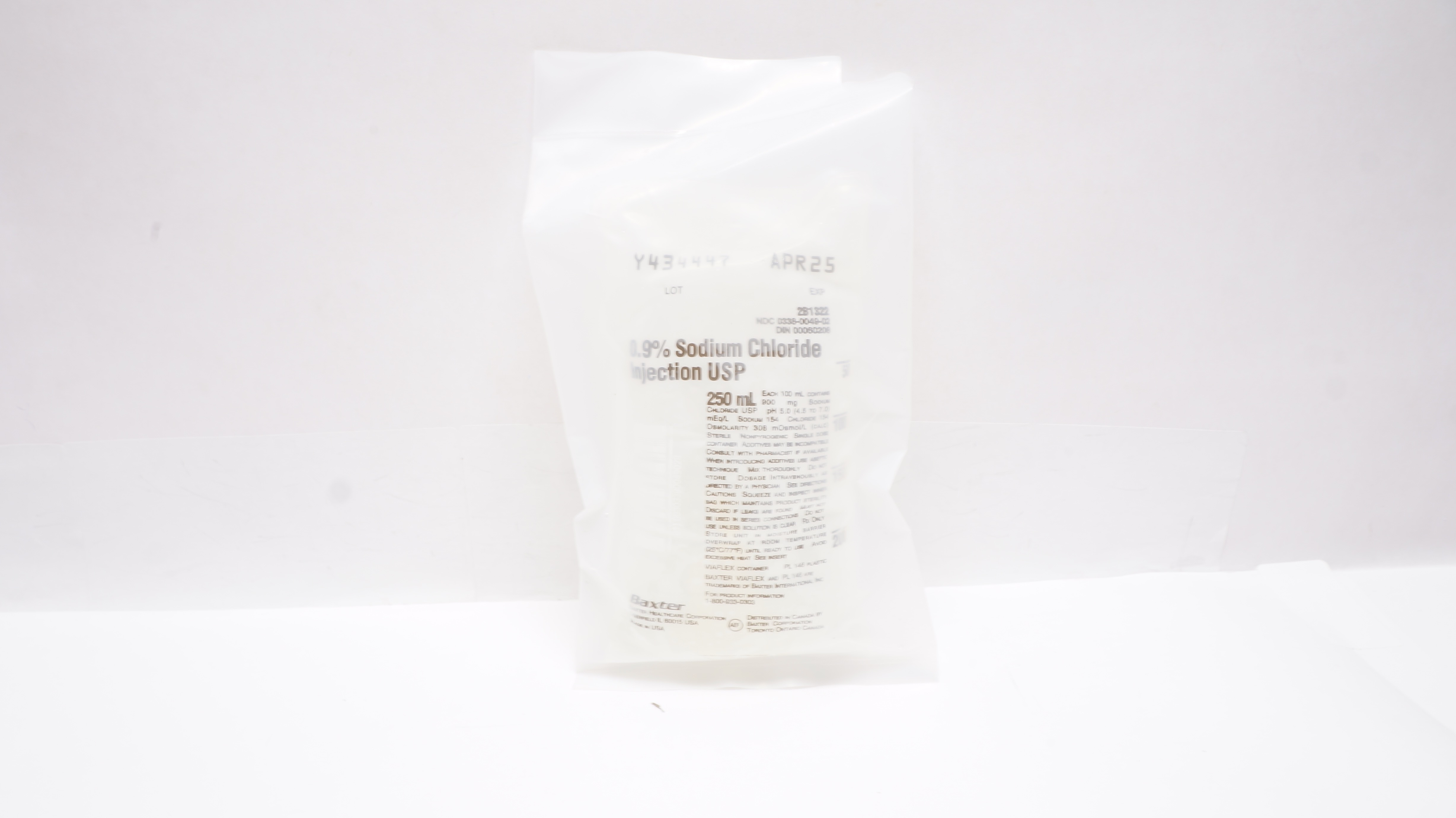 Baxter 2B1322 0.9% Sodium Chloride Injection USP, 250mL