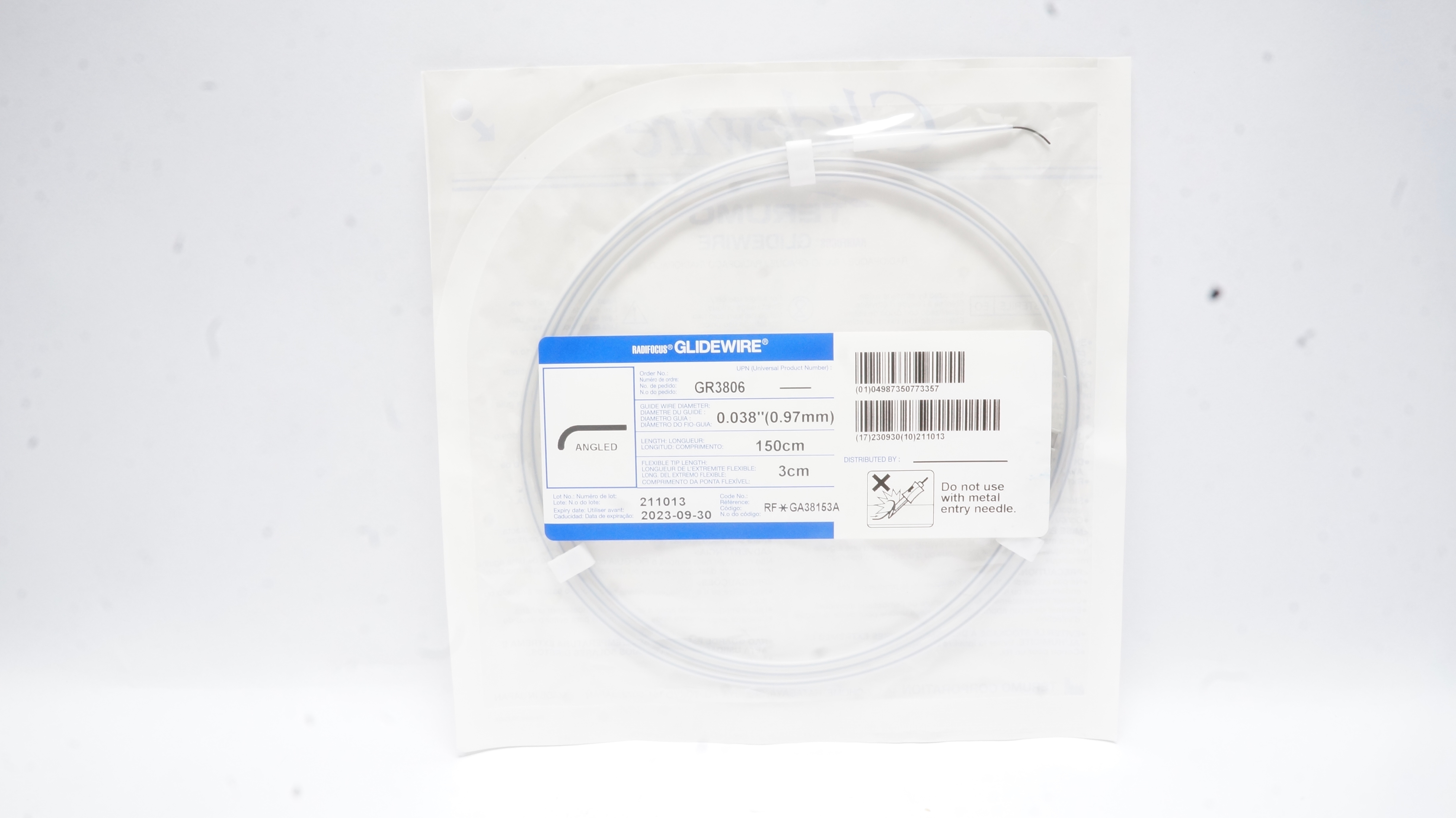 Terumo GA38153A Radifocus Angled Glidewire 0.038inch x 150cm x 3cm (x)