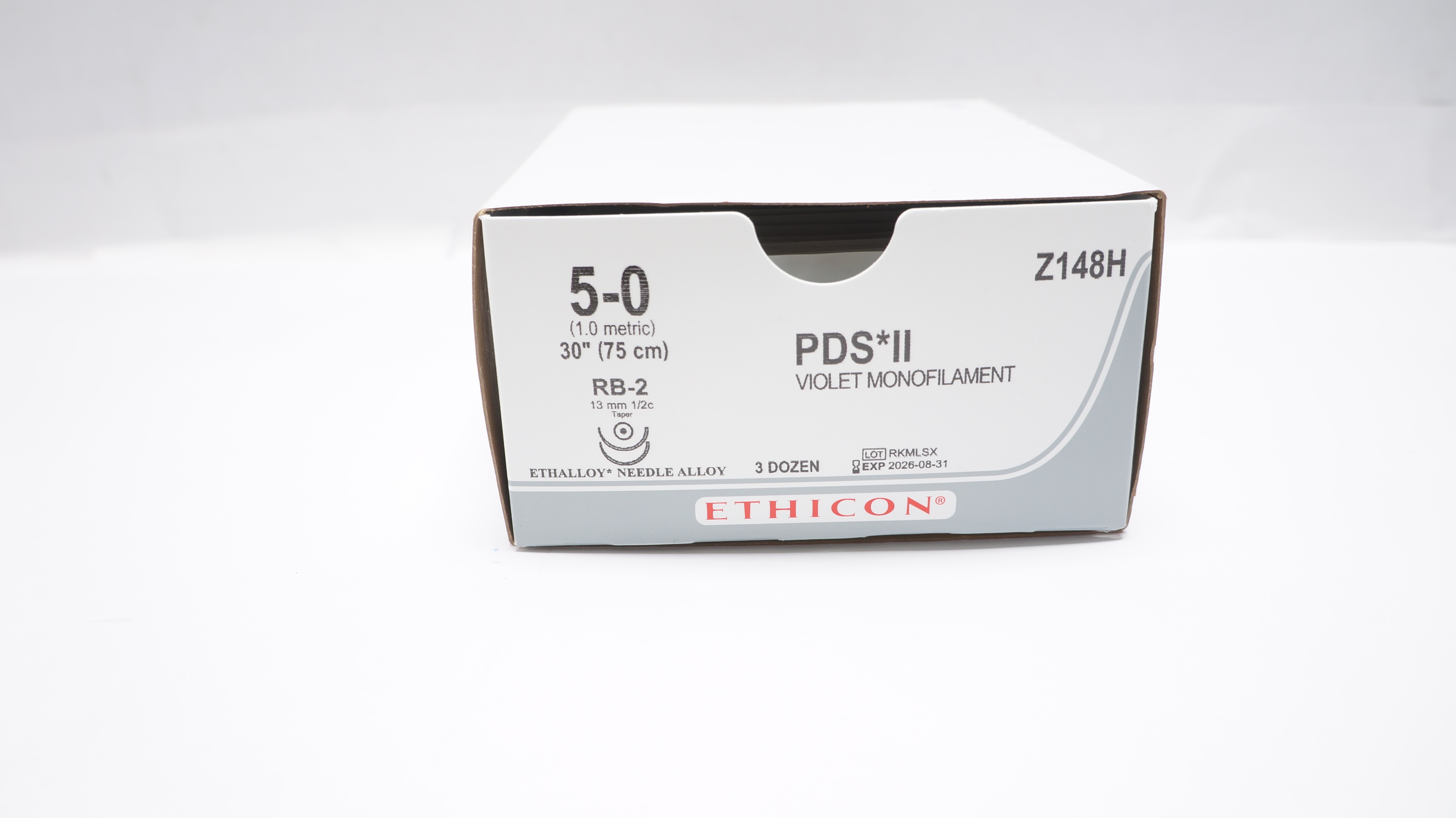 Ethicon Z148H 5-0 PDS II Stre RB-2 13mm 1/2c Taper 30inch - Box of 30