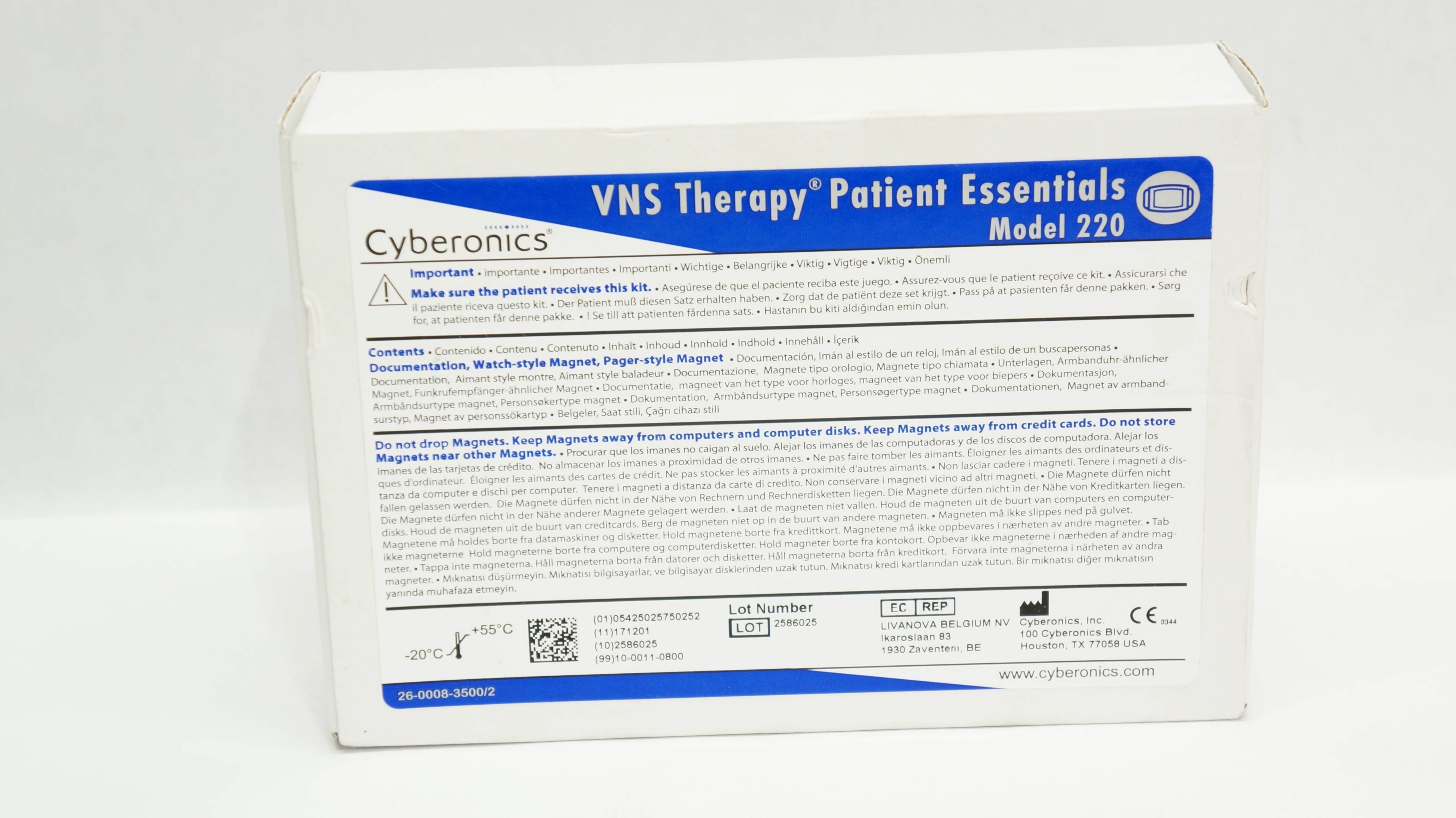 Cyberonics 220 VNS Therapy Documentation Watch-Style & Pager-Style Magnet