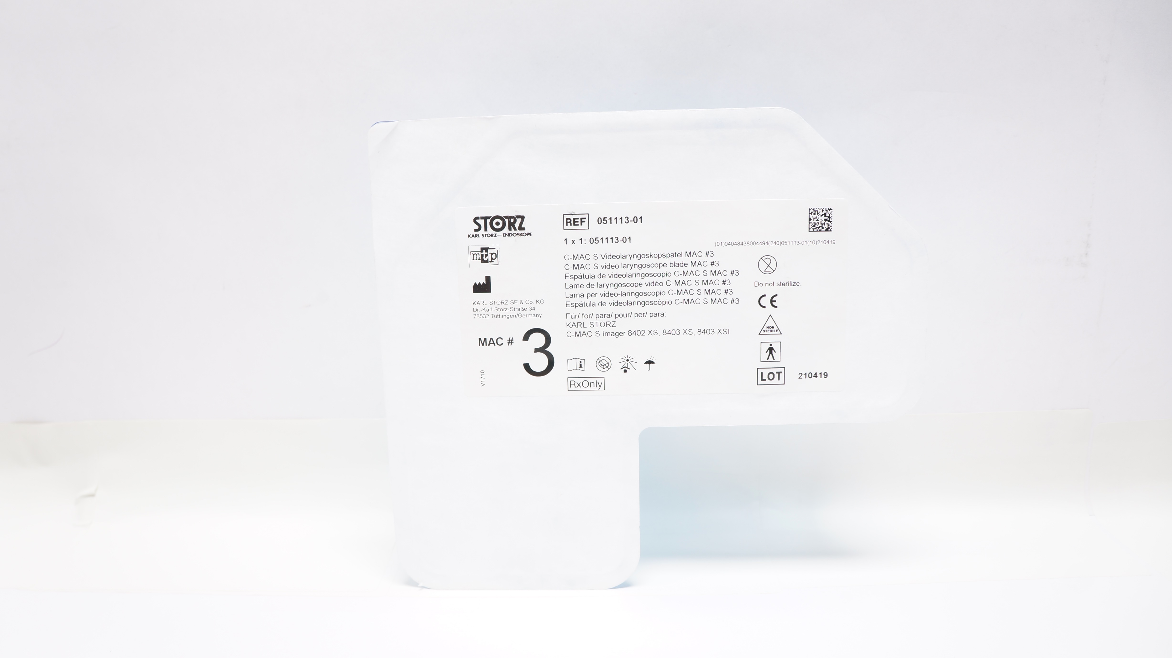 Karl Storz 051113-01 C-Mac S Video Laryngoscope Blade MAC #3