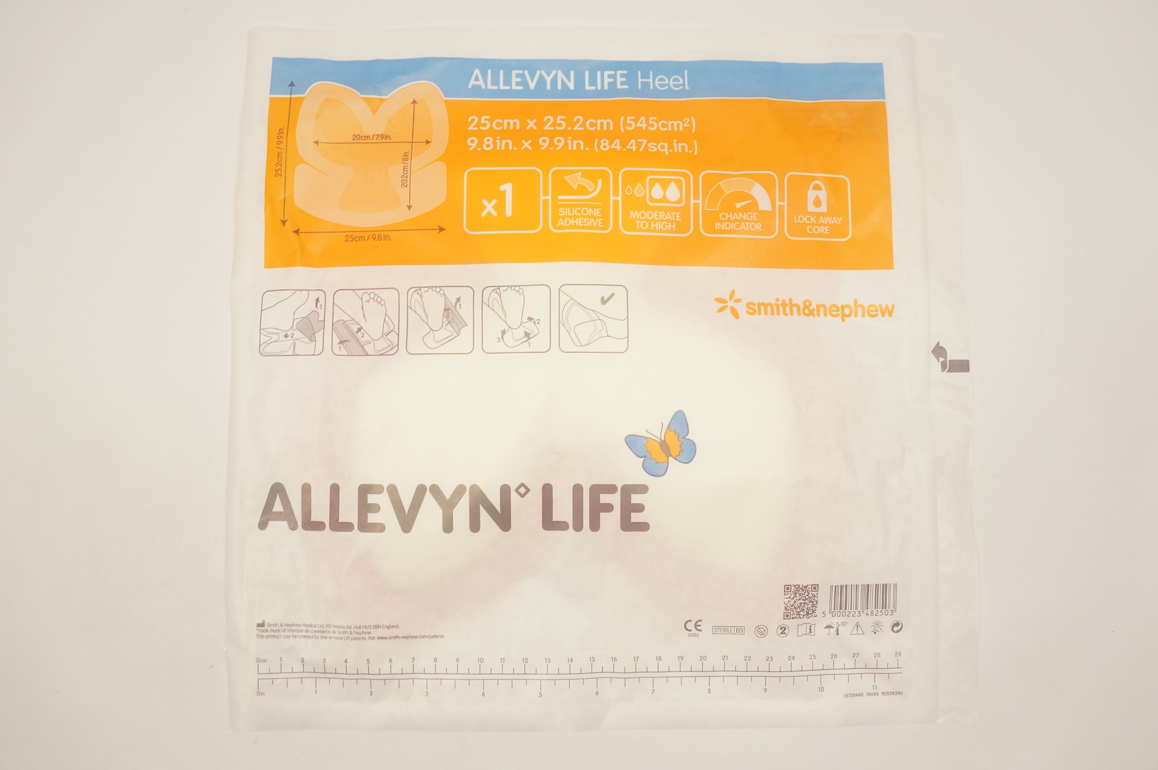 Smith&Nephew 66801304 Allevyn Life Heel 25cm x 25.2 cm 9.8inch x 9.9inch (x)