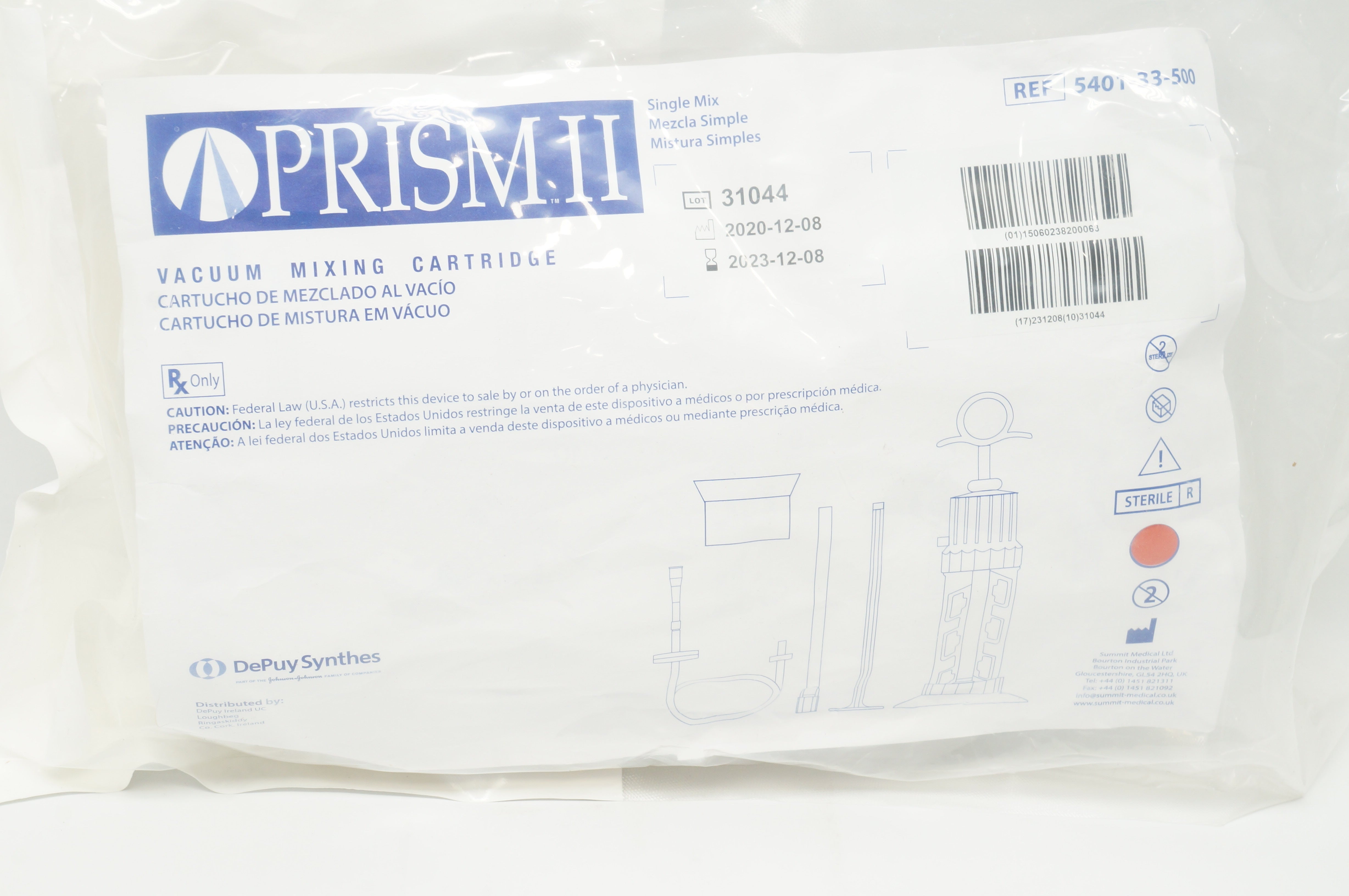 DePuy Synthes 5401-33-500 Prism II Vacuum Mixing Cartridge